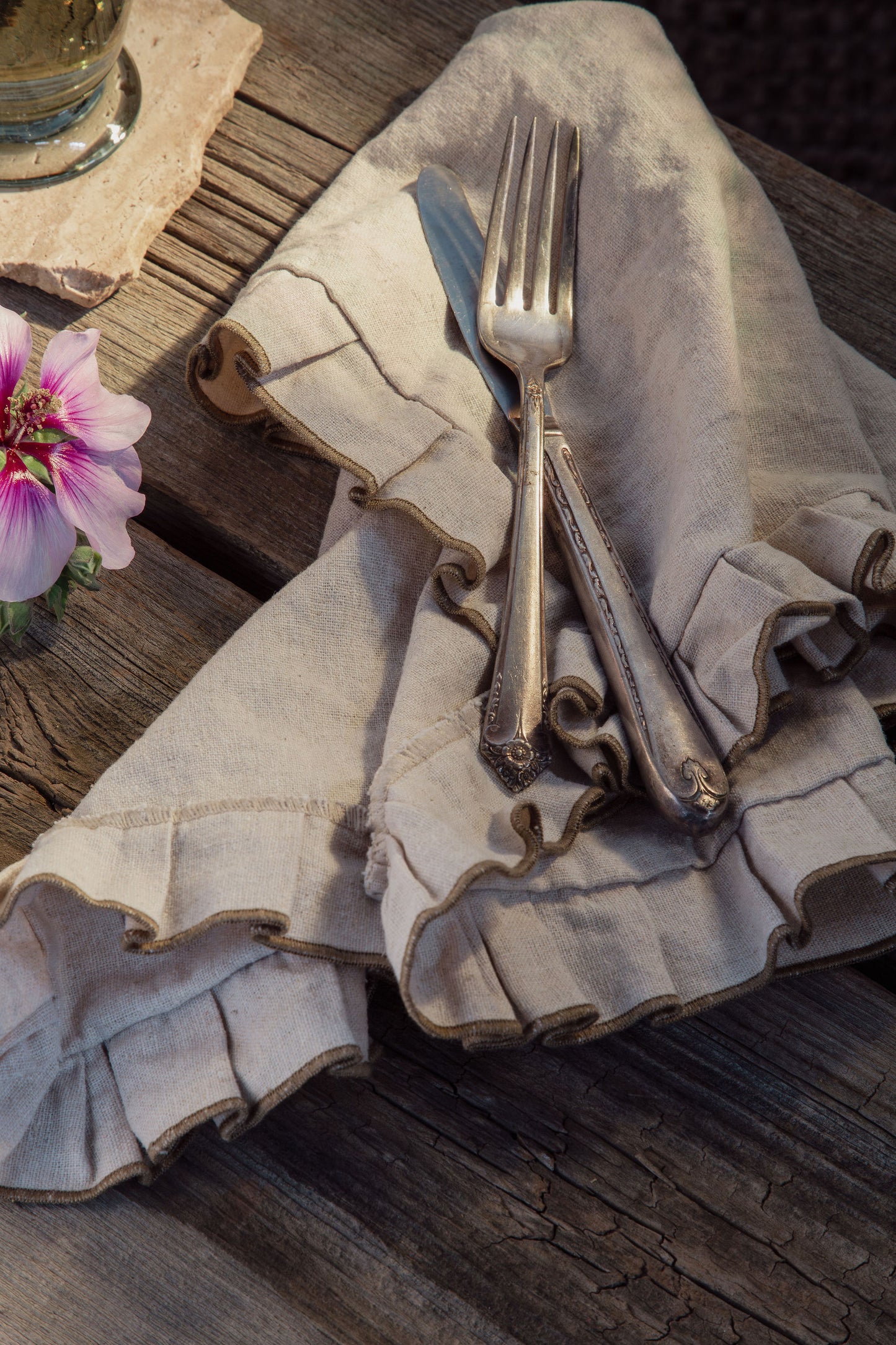 Ruffle Linen Blend Napkin