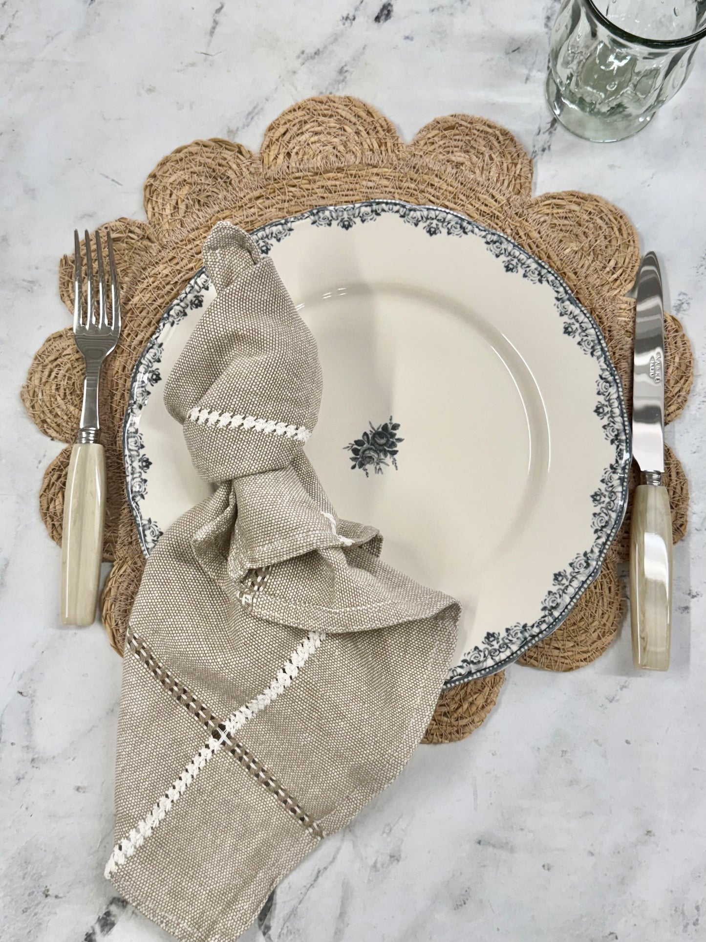 Hand-stitched Napkin, Beige S/2