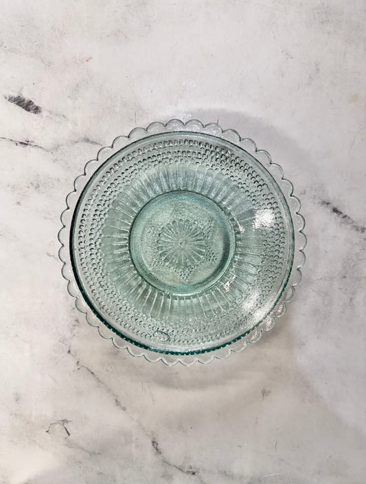 Hand-pressed Glass Dish, Clear