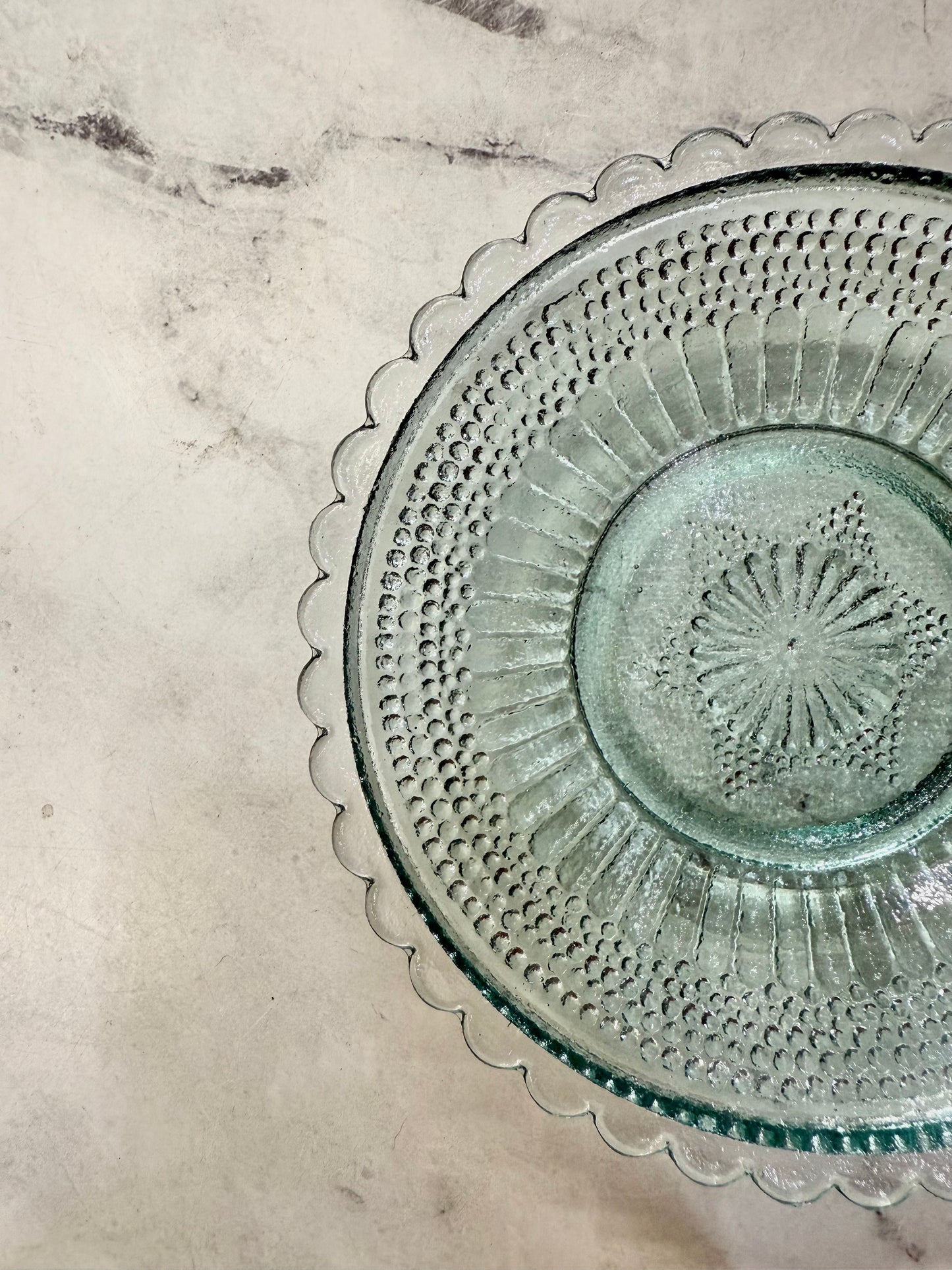 Hand-pressed Glass Dish, Clear