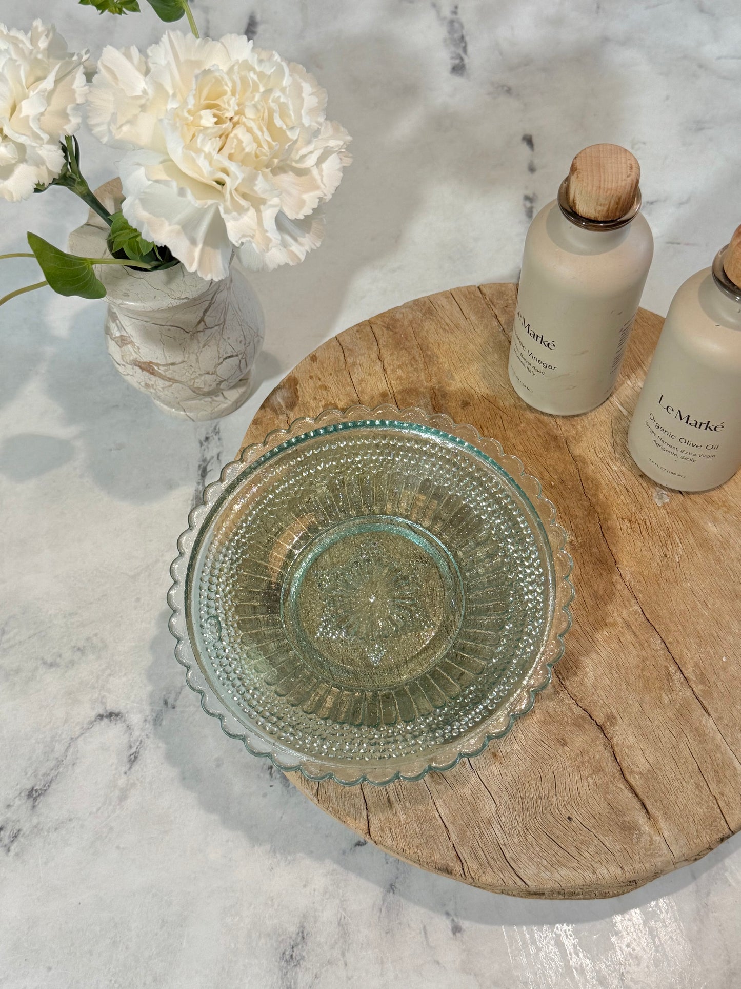 Hand-pressed Glass Dish, Clear