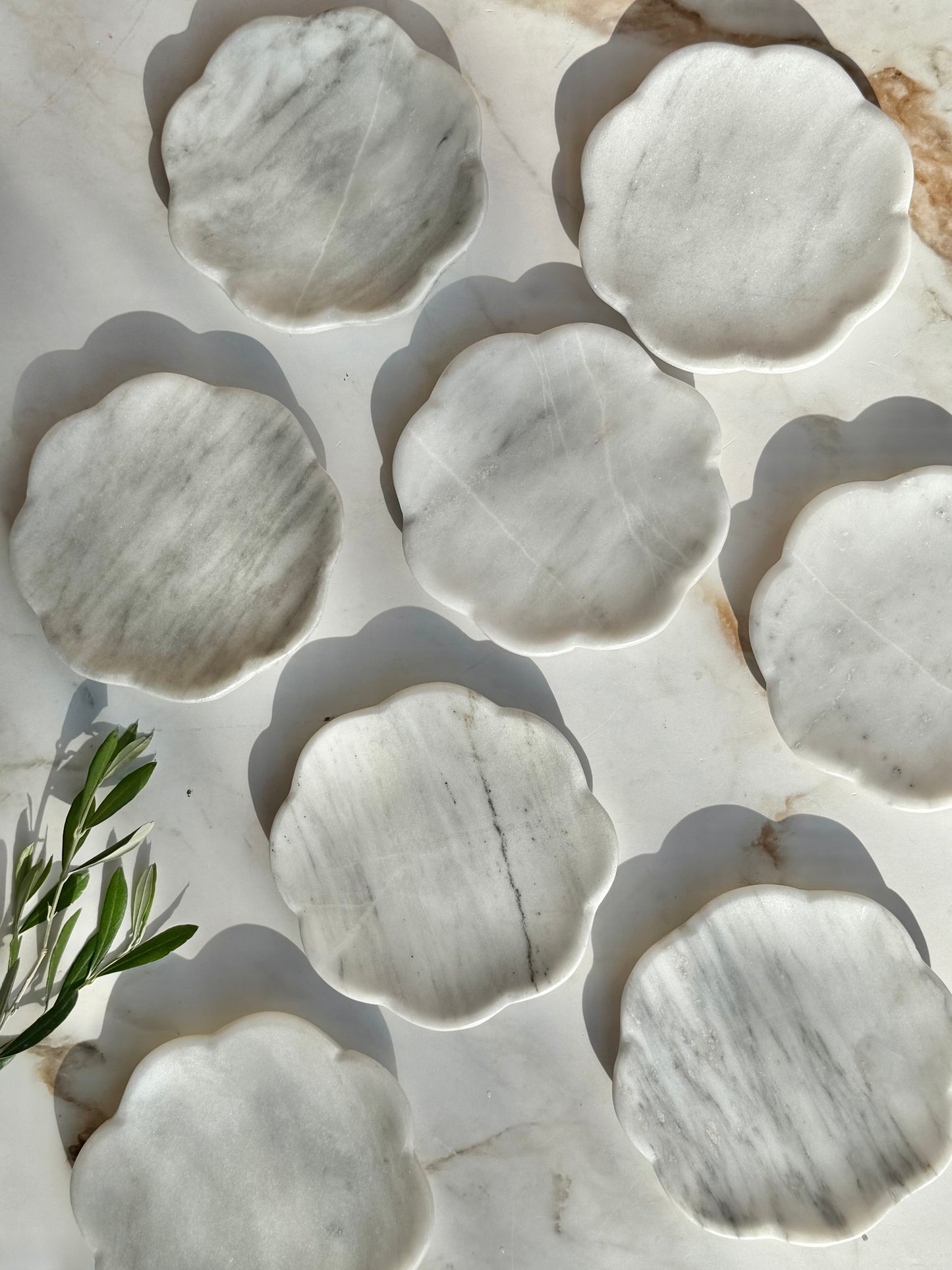 Belle Marble Tray , White