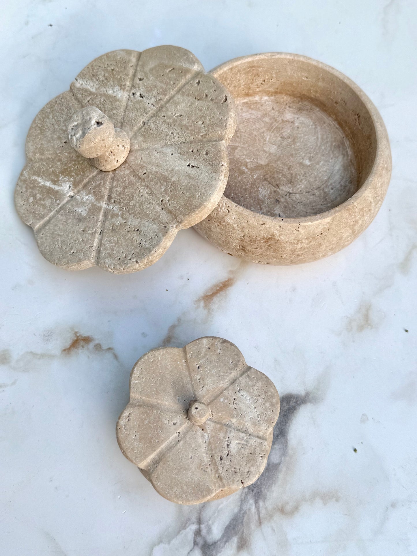 Beige Travertine Trinket Box
