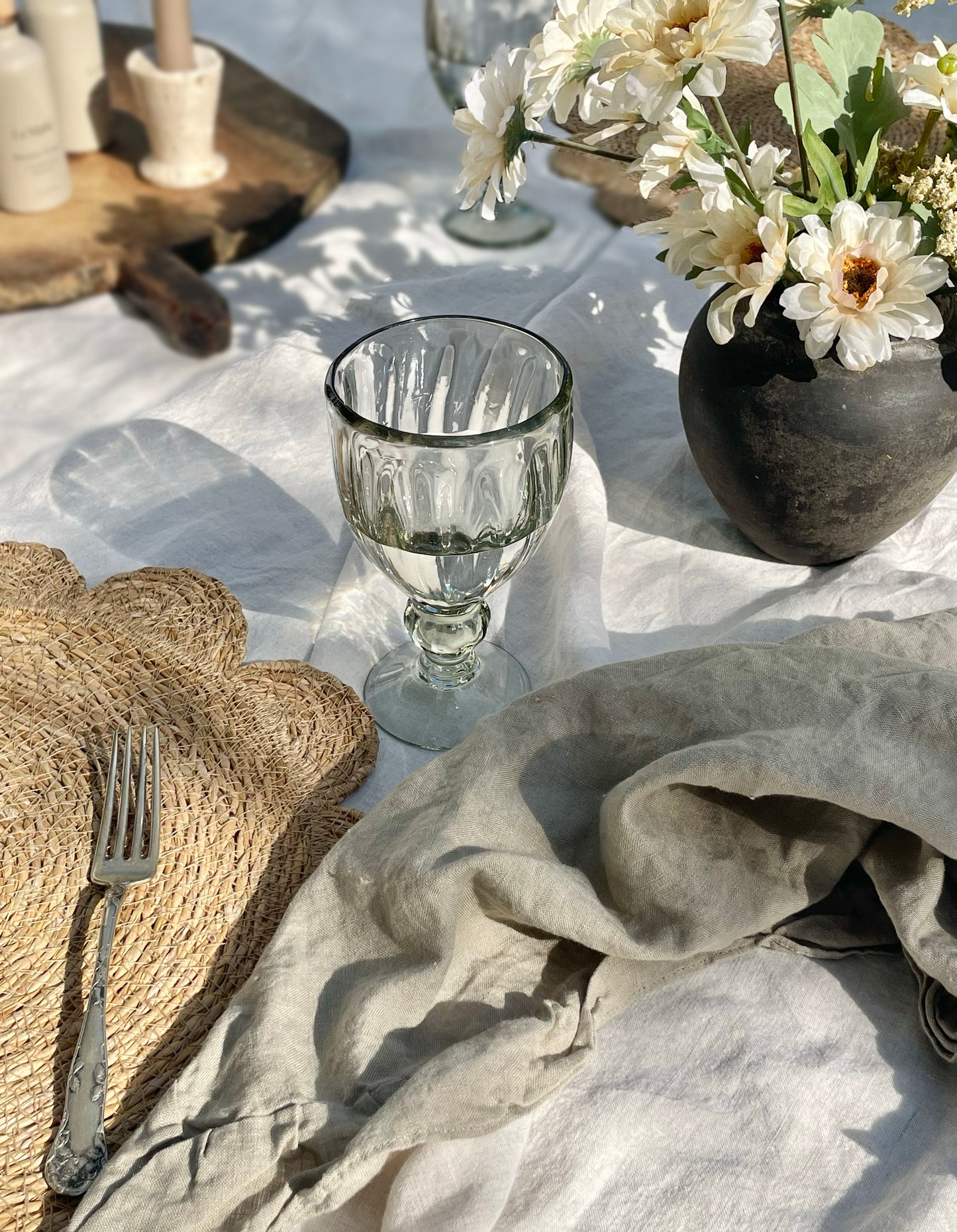 Handblown Fluted Wine Glass