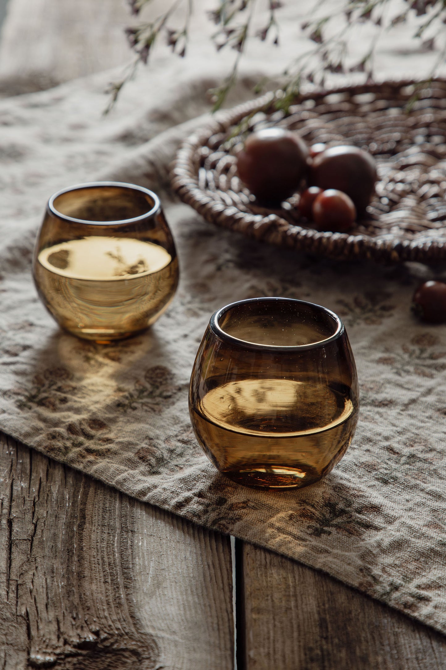 Ronde Blown Glass, Amber