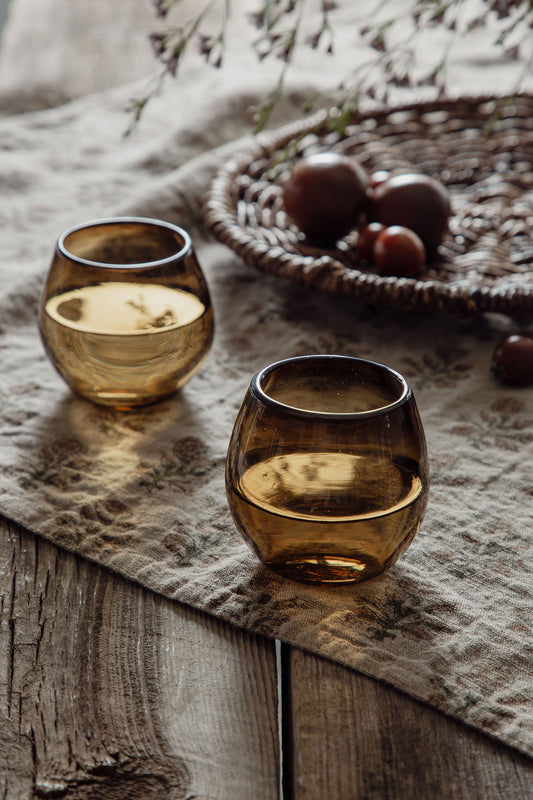 Ronde Blown Glass, Amber