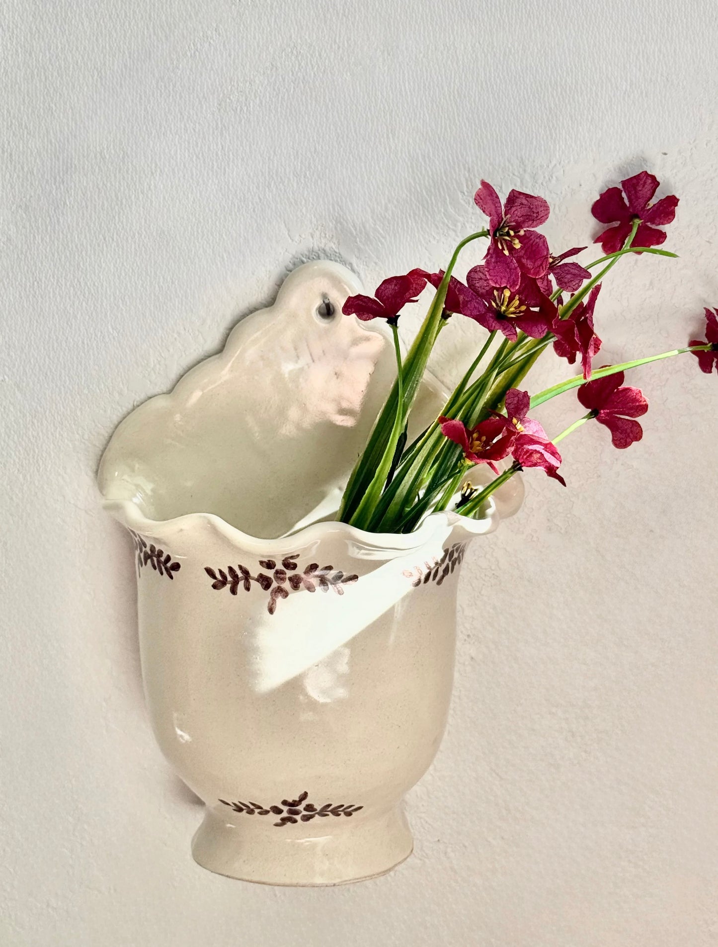 Hand-painted Margot Wall Vase, Brown