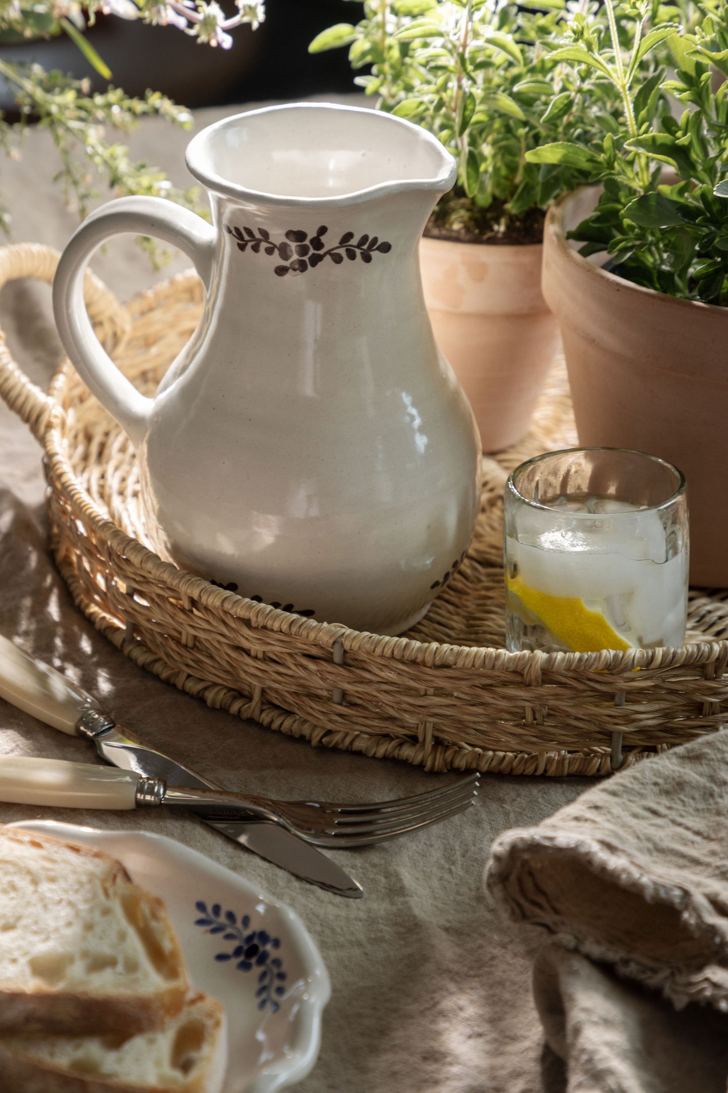 Hand-painted Margot Pitcher, Brown **COMING SOON