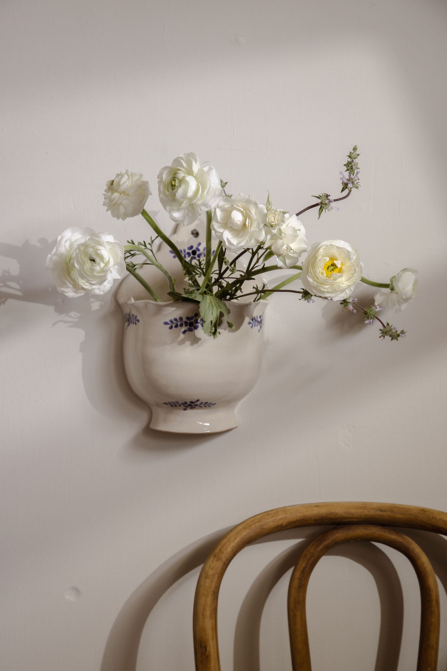 Hand-painted Margot Wall Vase, Blue