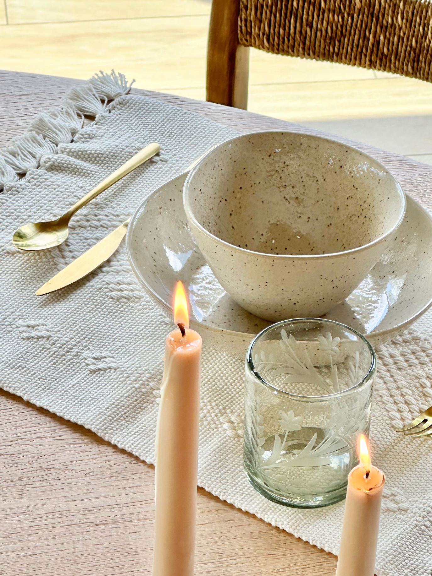 Hand-etched Tumbler Glass