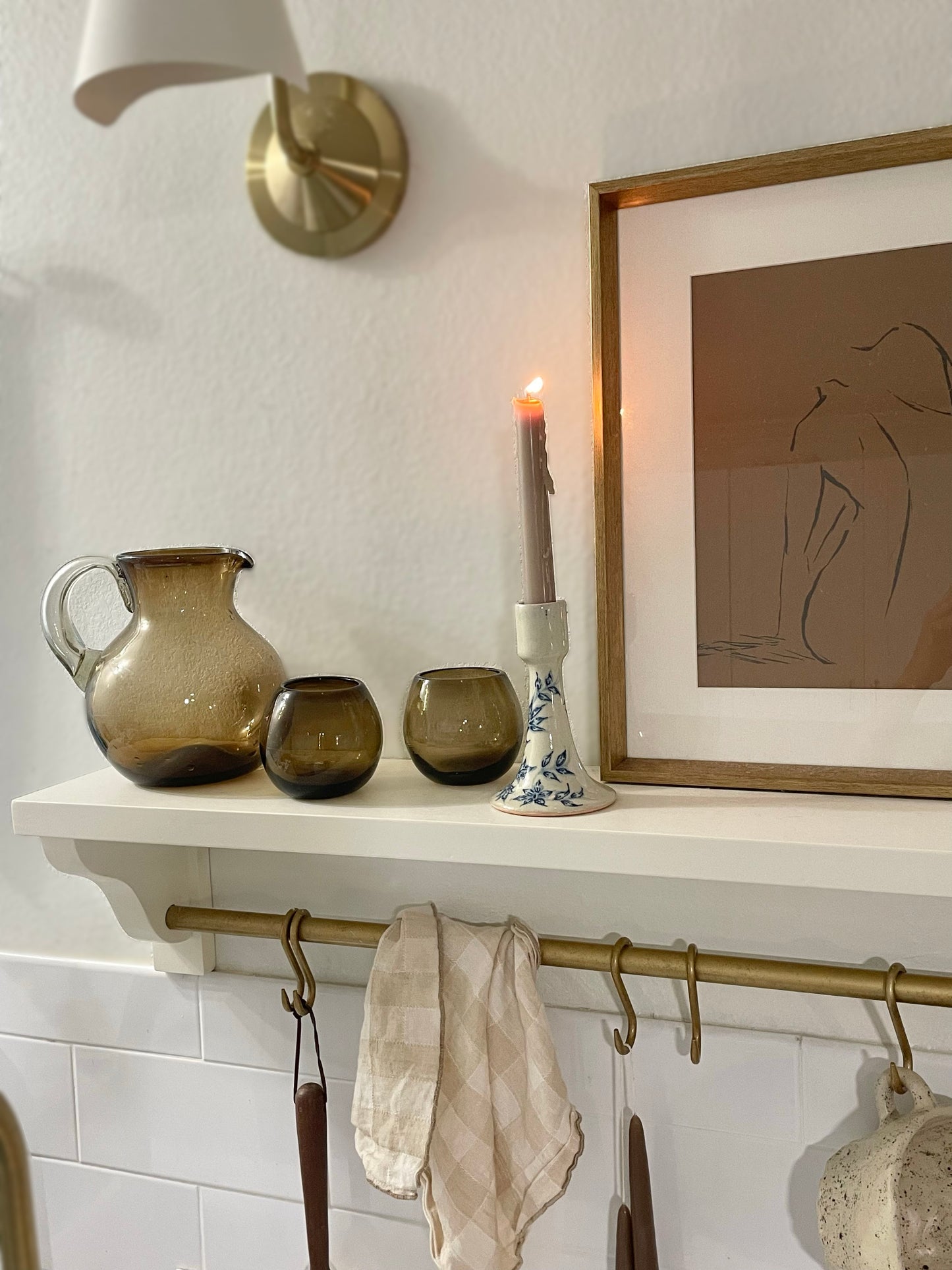 Ronde Blown Glass, Amber