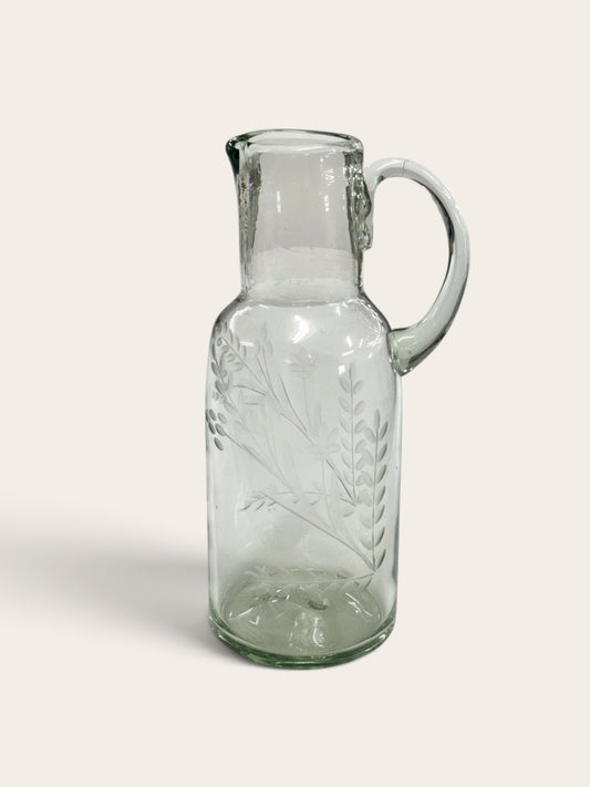 Hand-etched Glass Jug