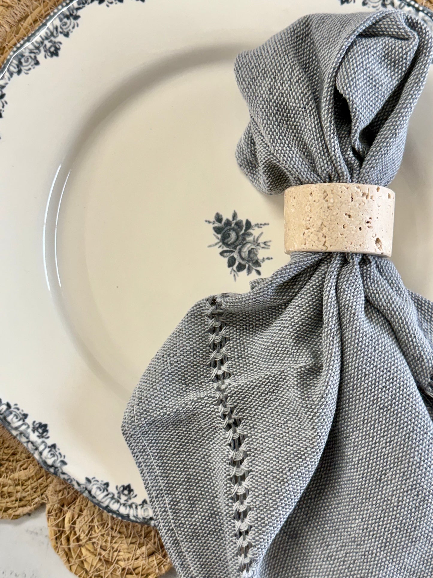 Hand-stitched Napkin, Gray S/2