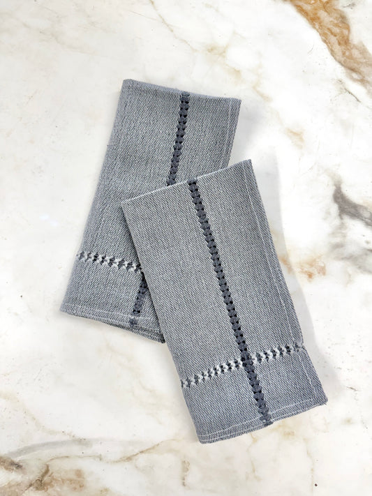 Hand-stitched Napkin, Gray S/2