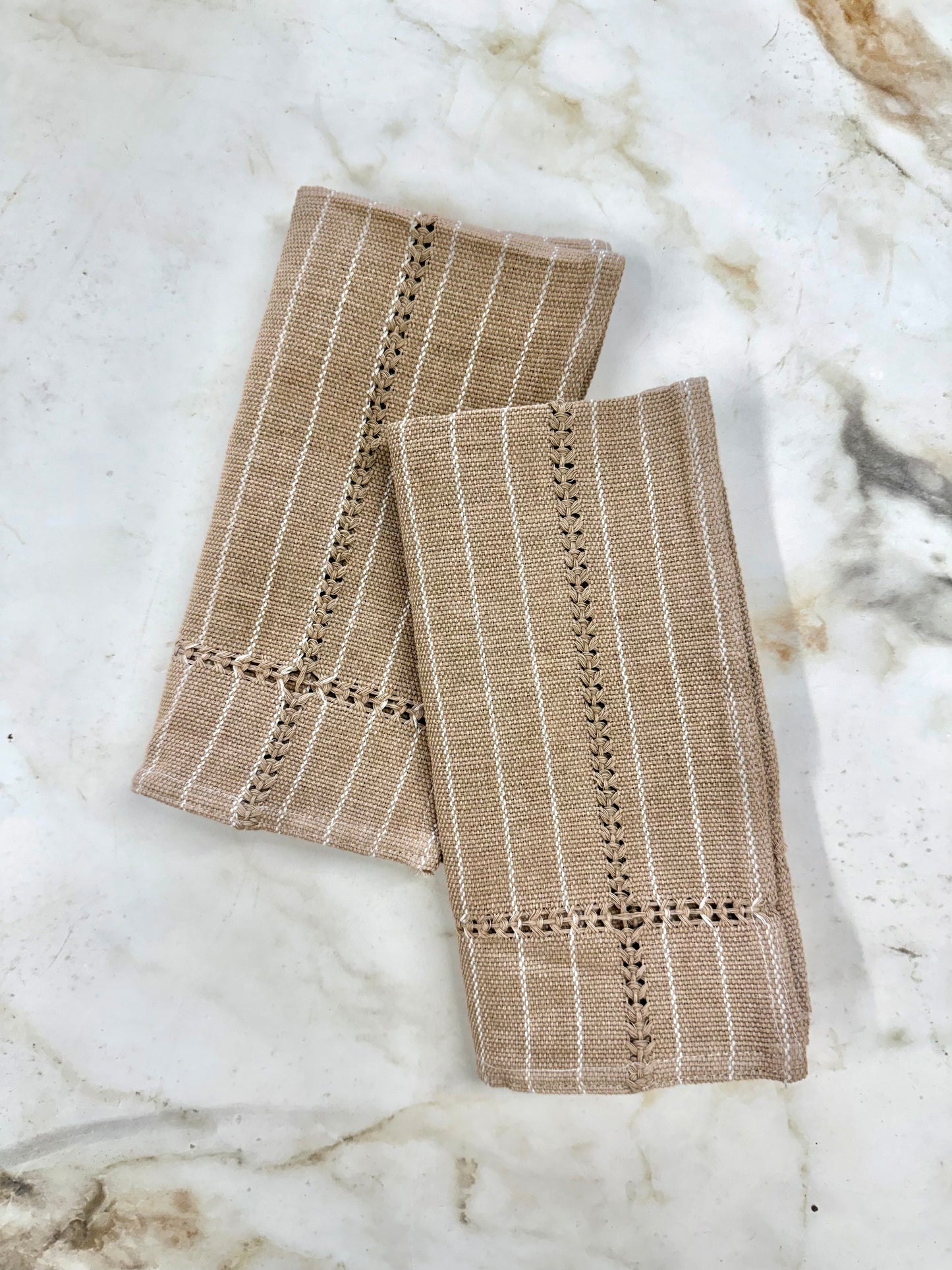 Hand-stitched Napkin, Tan S/2