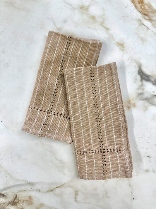 Hand-stitched Napkin, Tan S/2