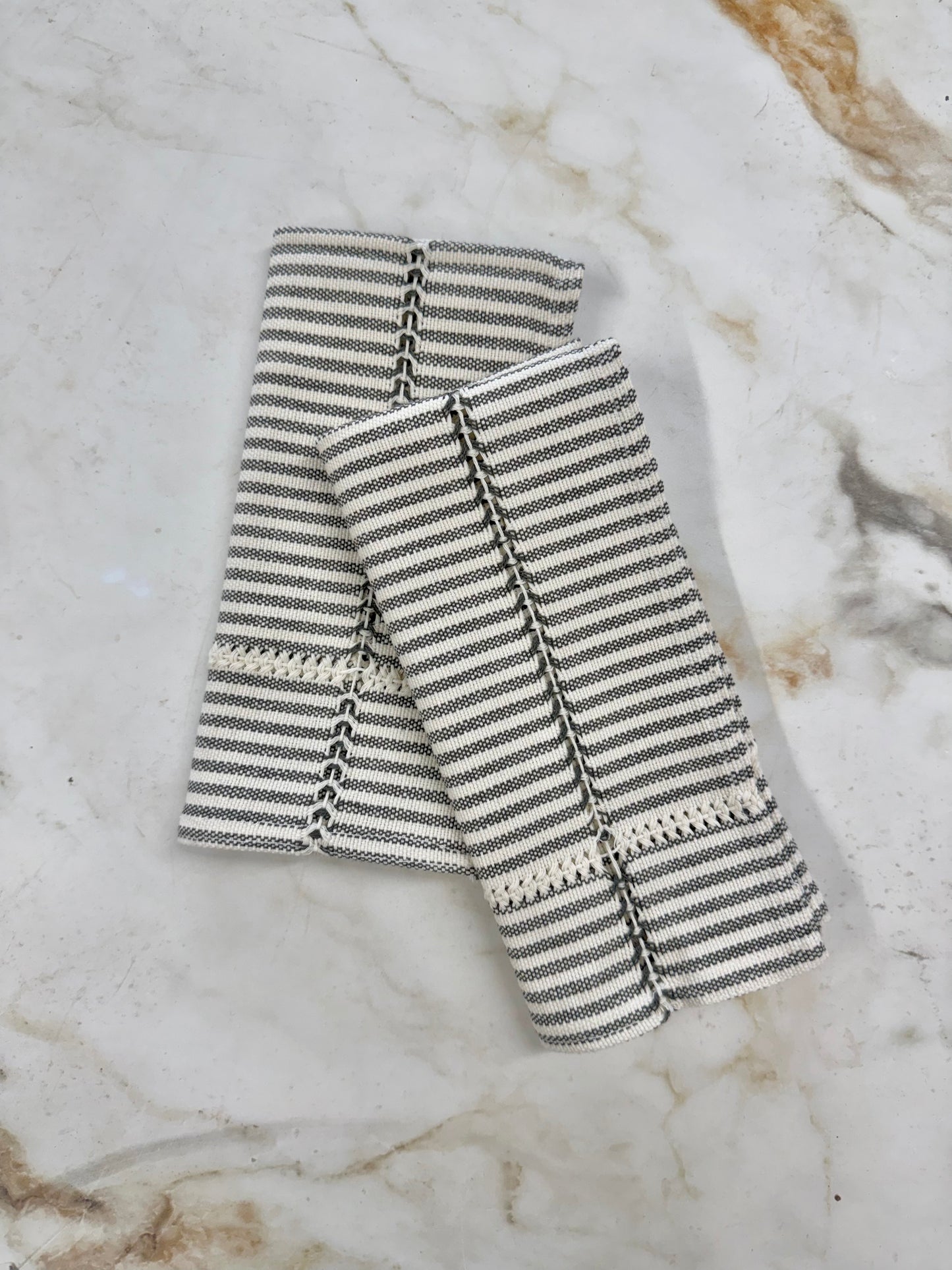 Hand-stitched Napkin, Striped S/2