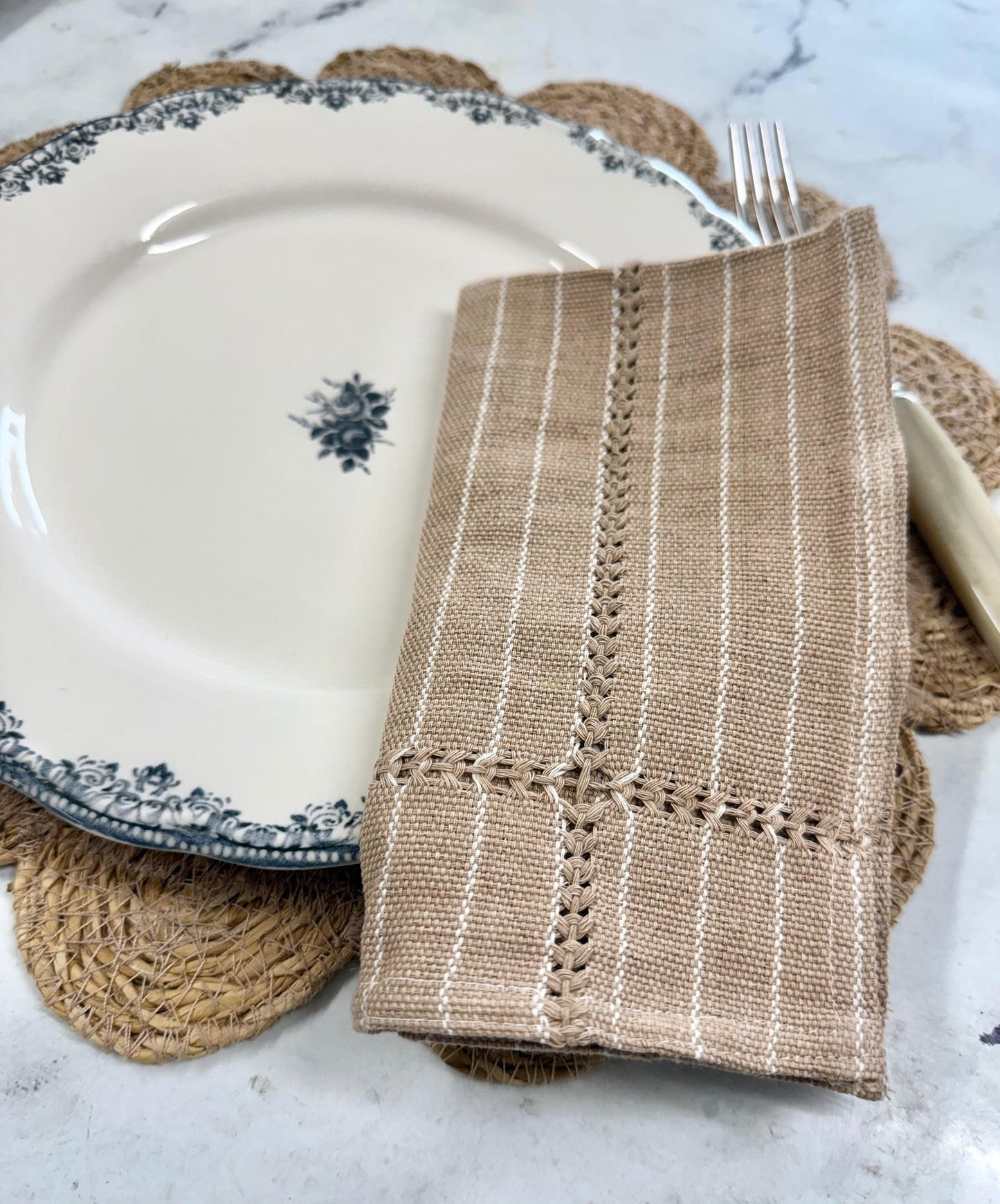 Hand-stitched Napkin, Tan S/2