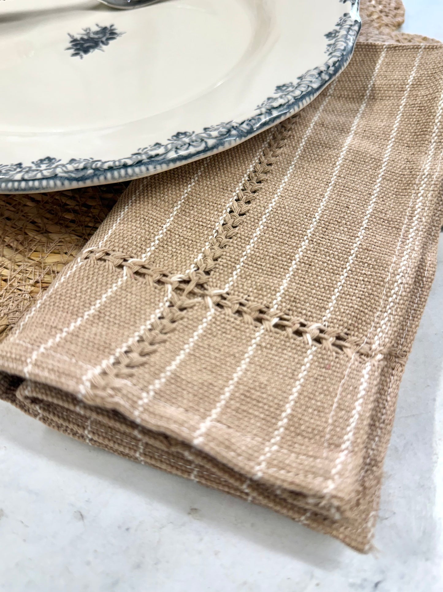 Hand-stitched Napkin, Tan S/2