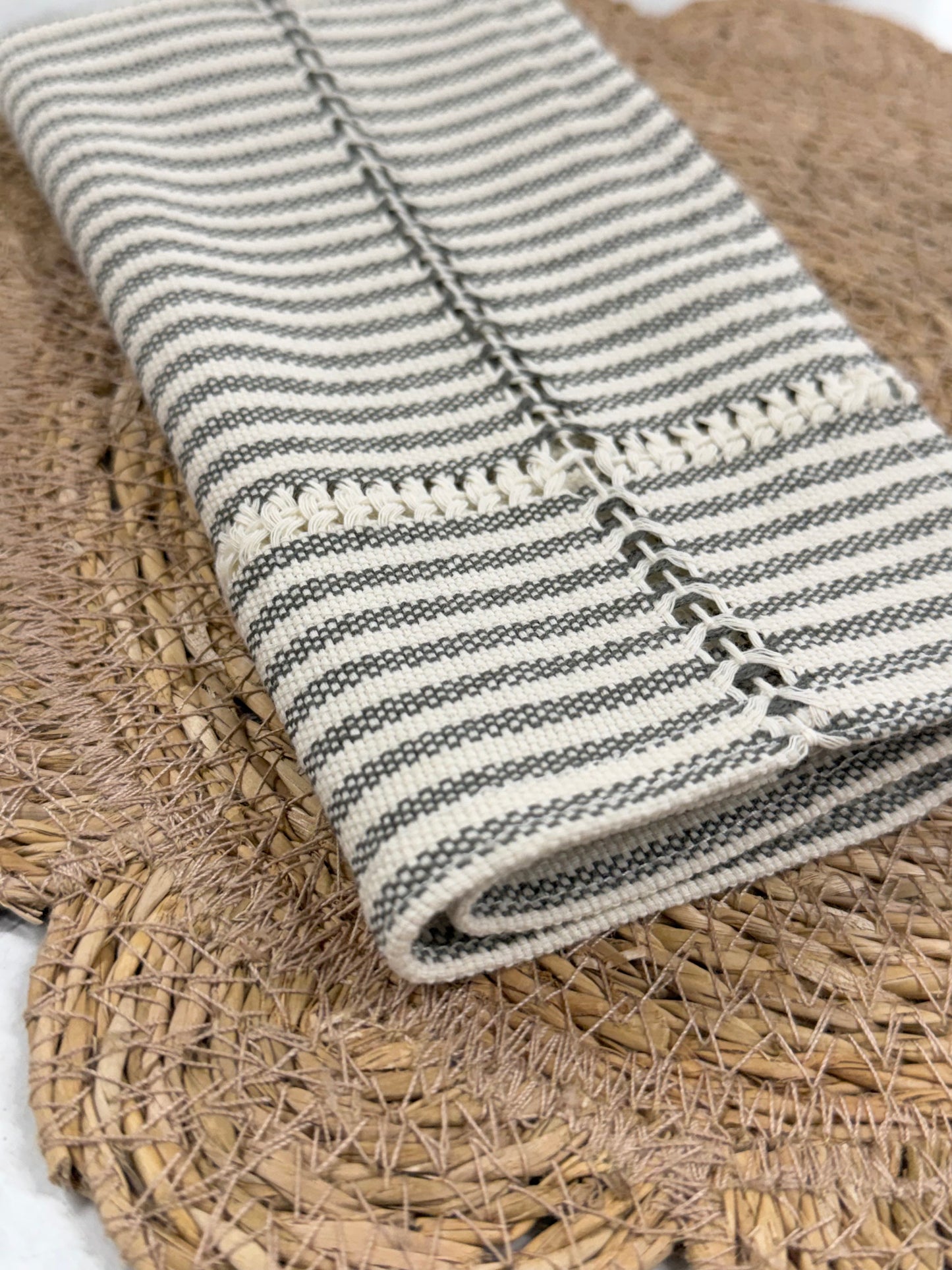 Hand-stitched Napkin, Striped S/2