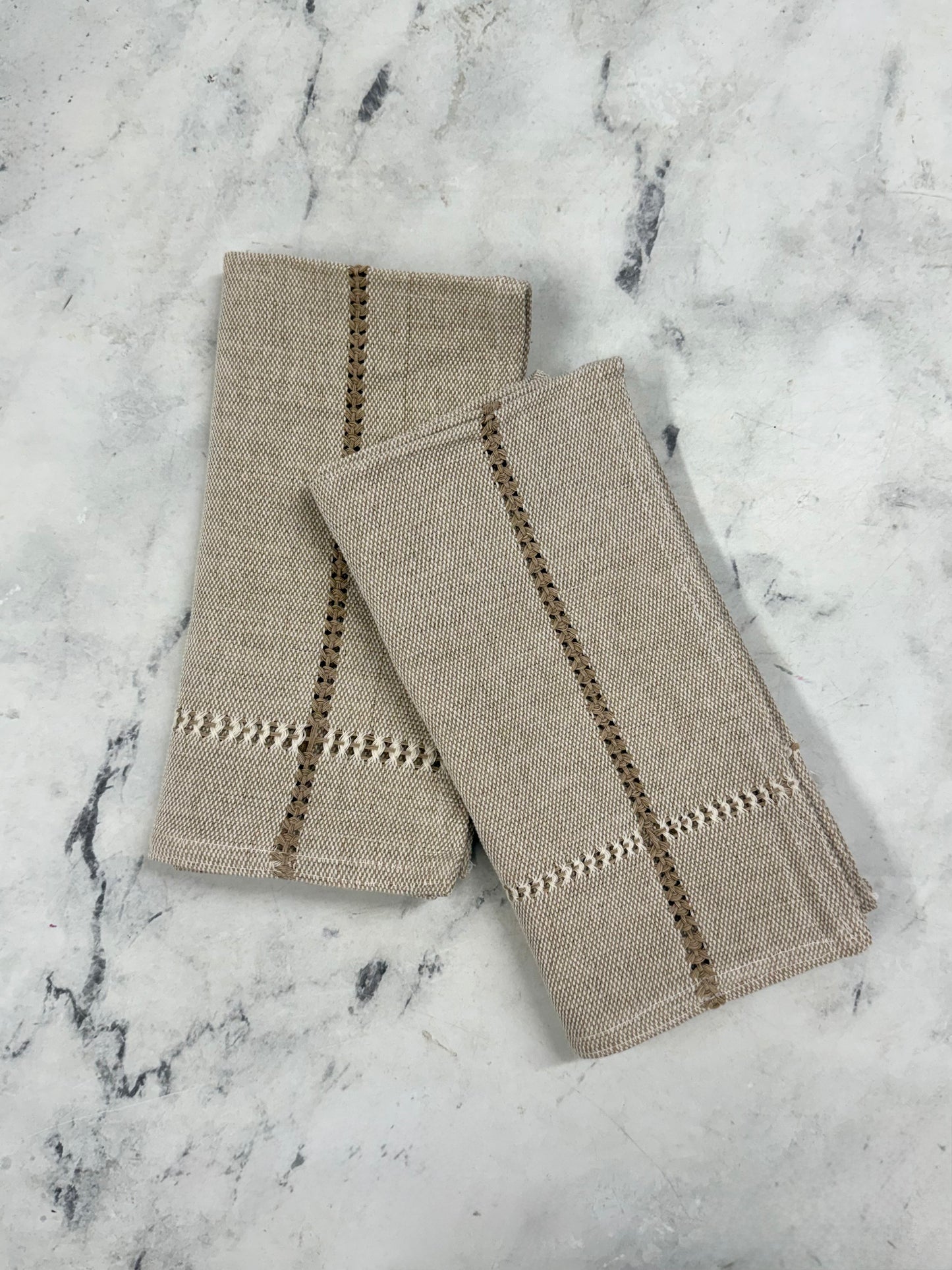 Hand-stitched Napkin, Beige S/2