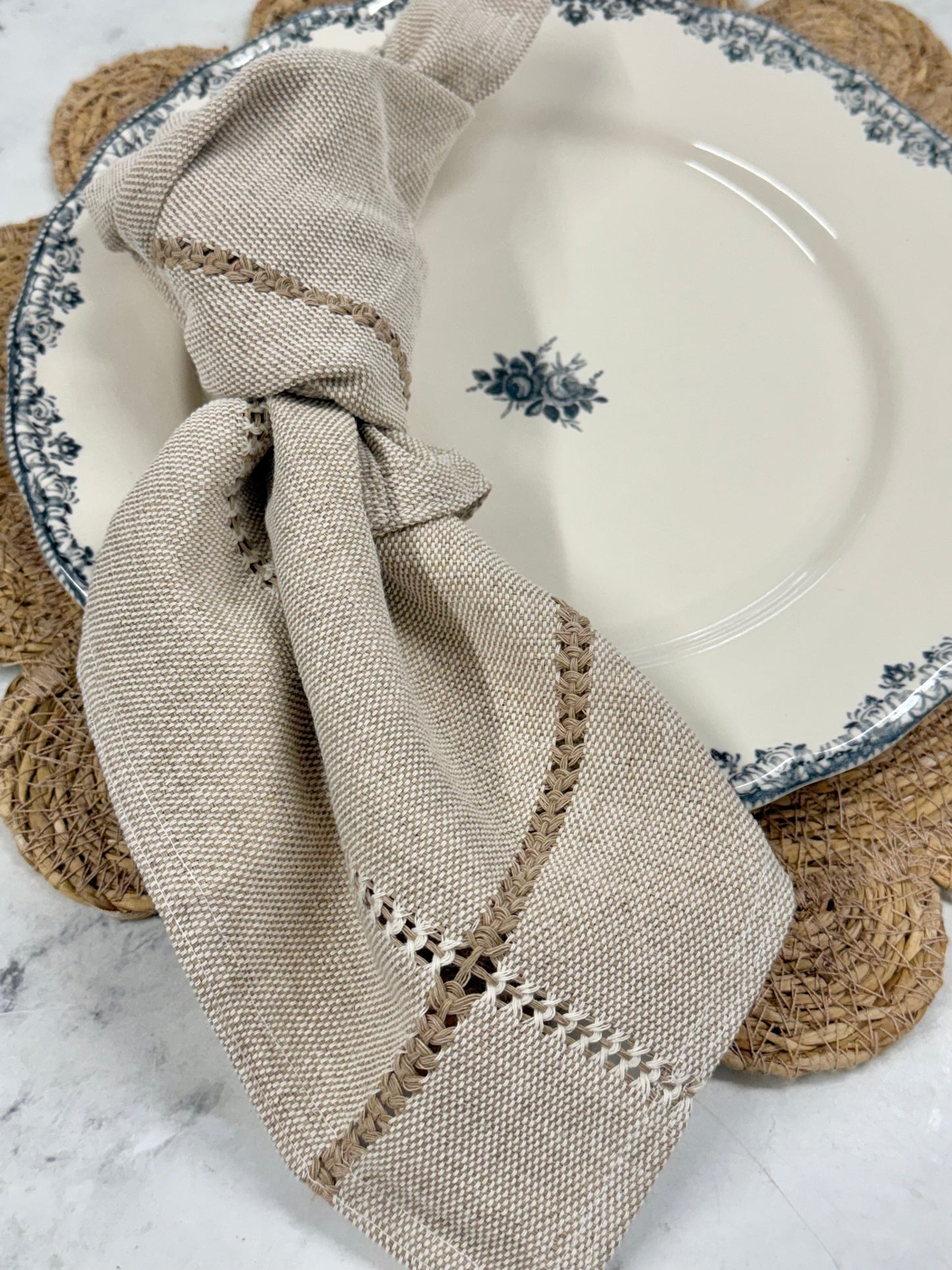 Hand-stitched Napkin, Beige S/2
