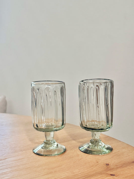 Handblown Fluted Wine Glass
