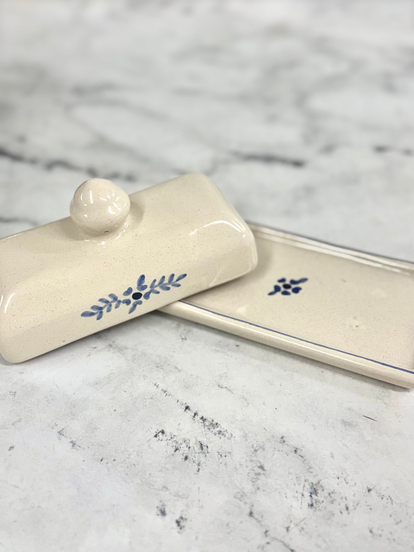 Hand-painted Margot Butter Dish