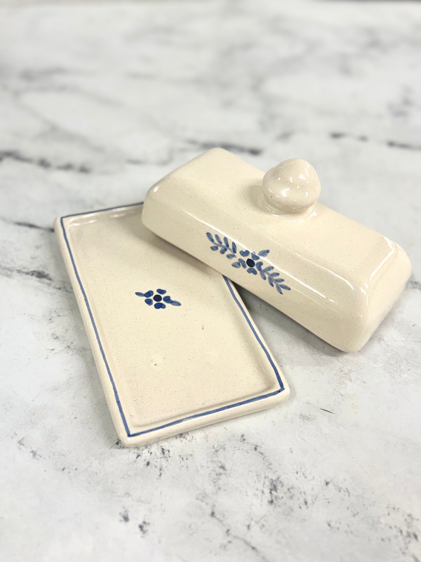 Hand-painted Margot Butter Dish
