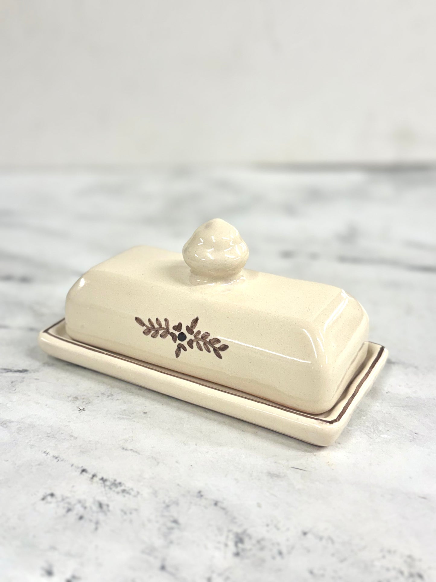 Hand-painted Margot Butter Dish