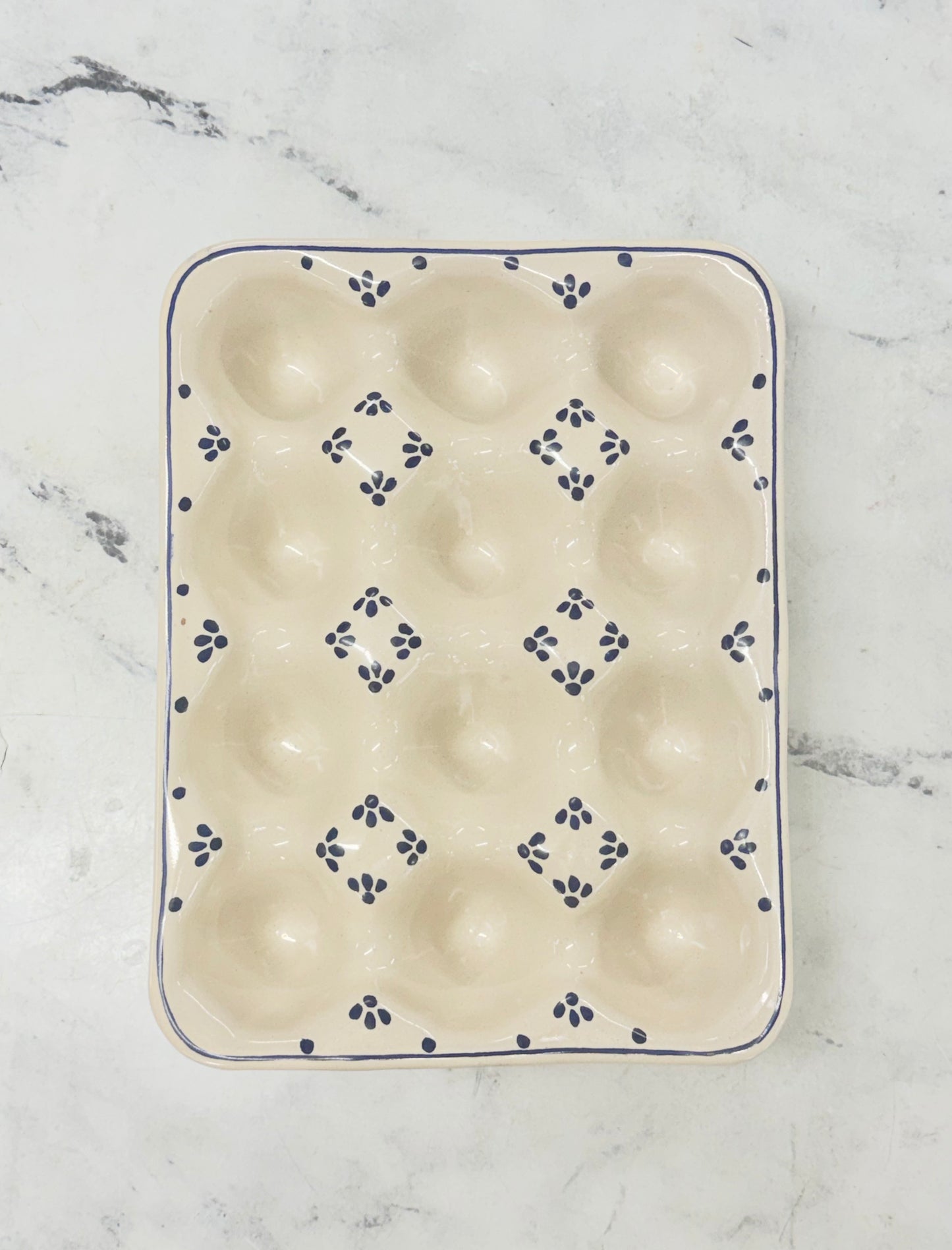 Hand-painted Margot Egg Tray