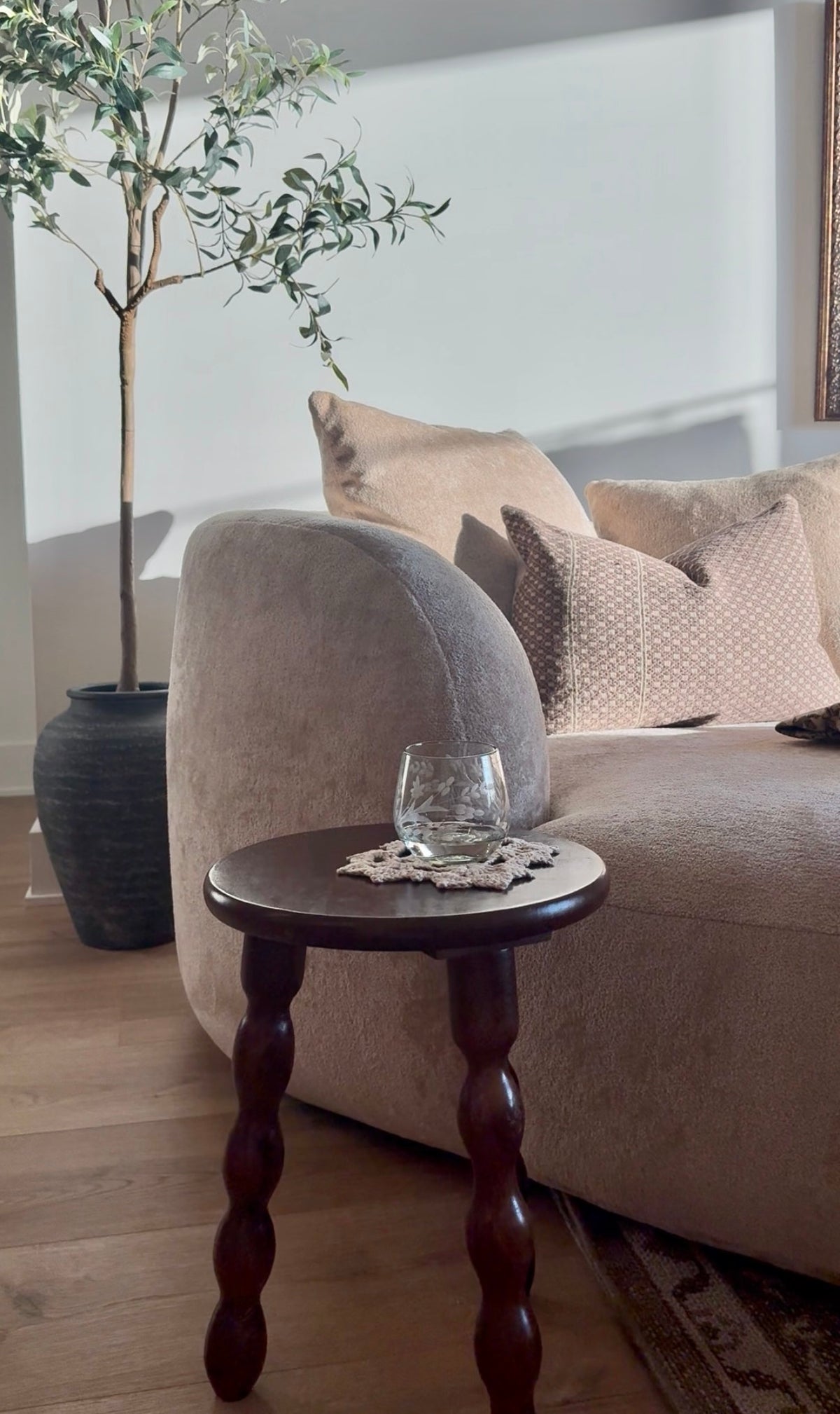 Etched Ronde Glass, Clear