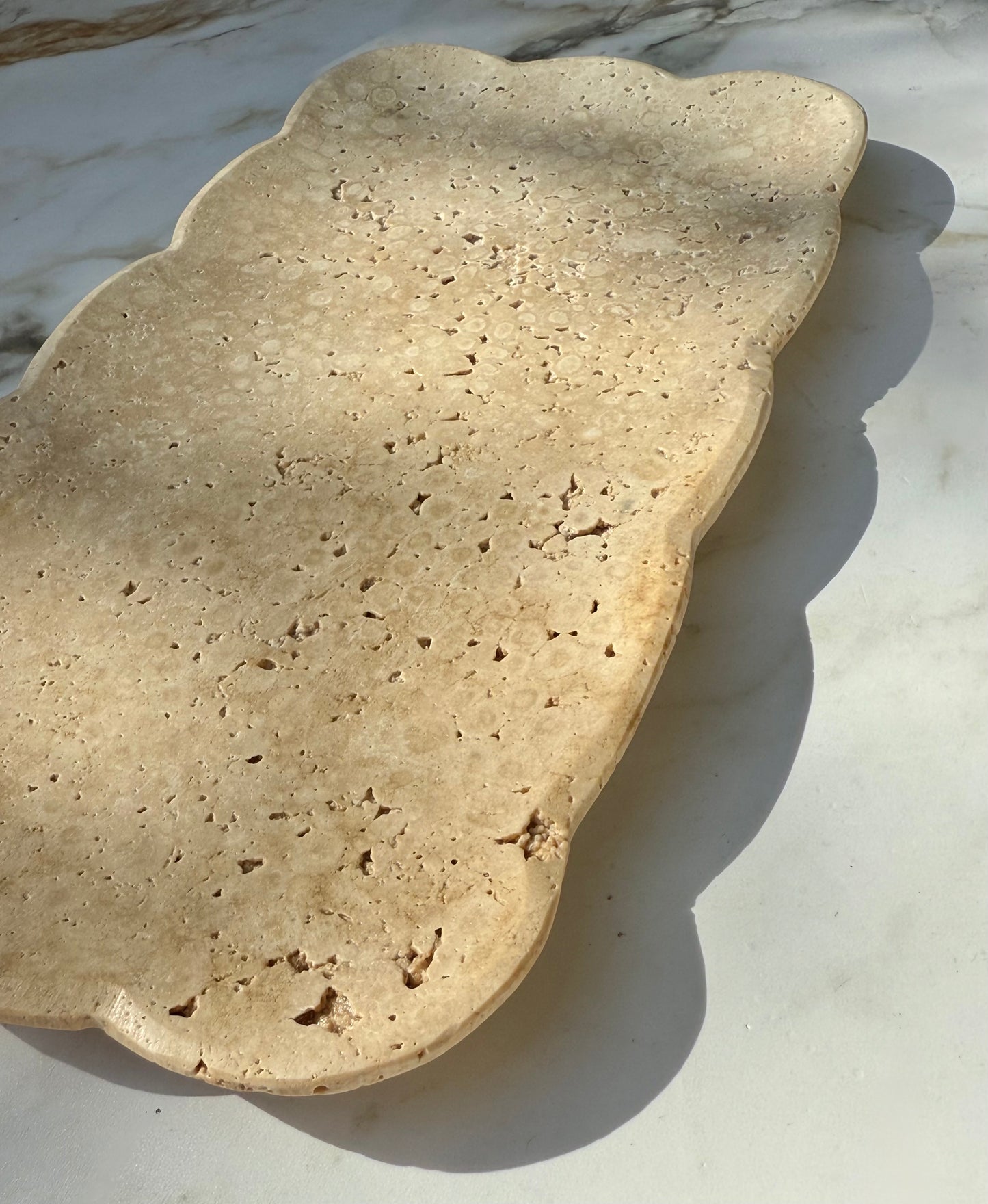 Josaphine Beige Travertine Tray