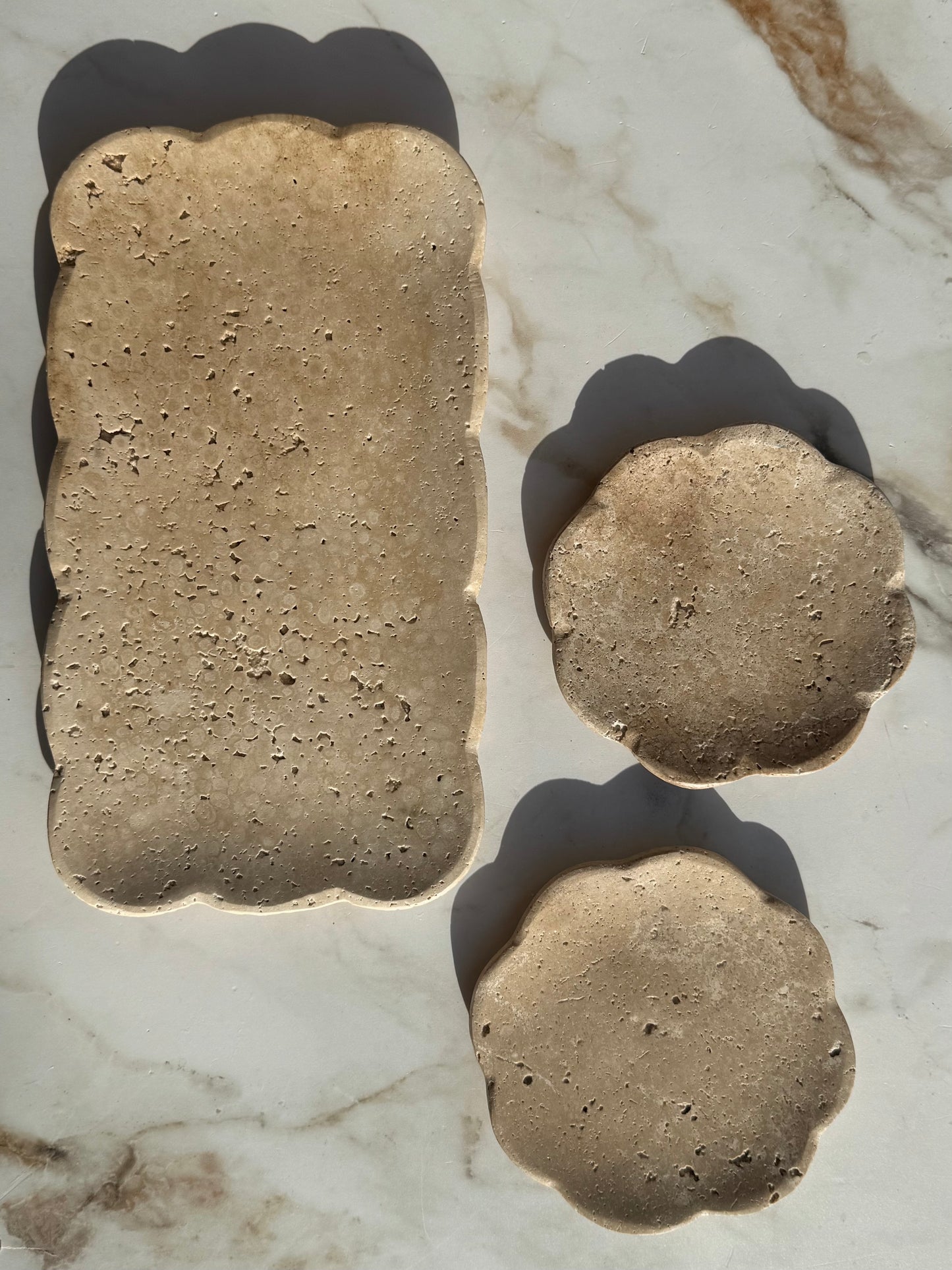 Josaphine Beige Travertine Tray