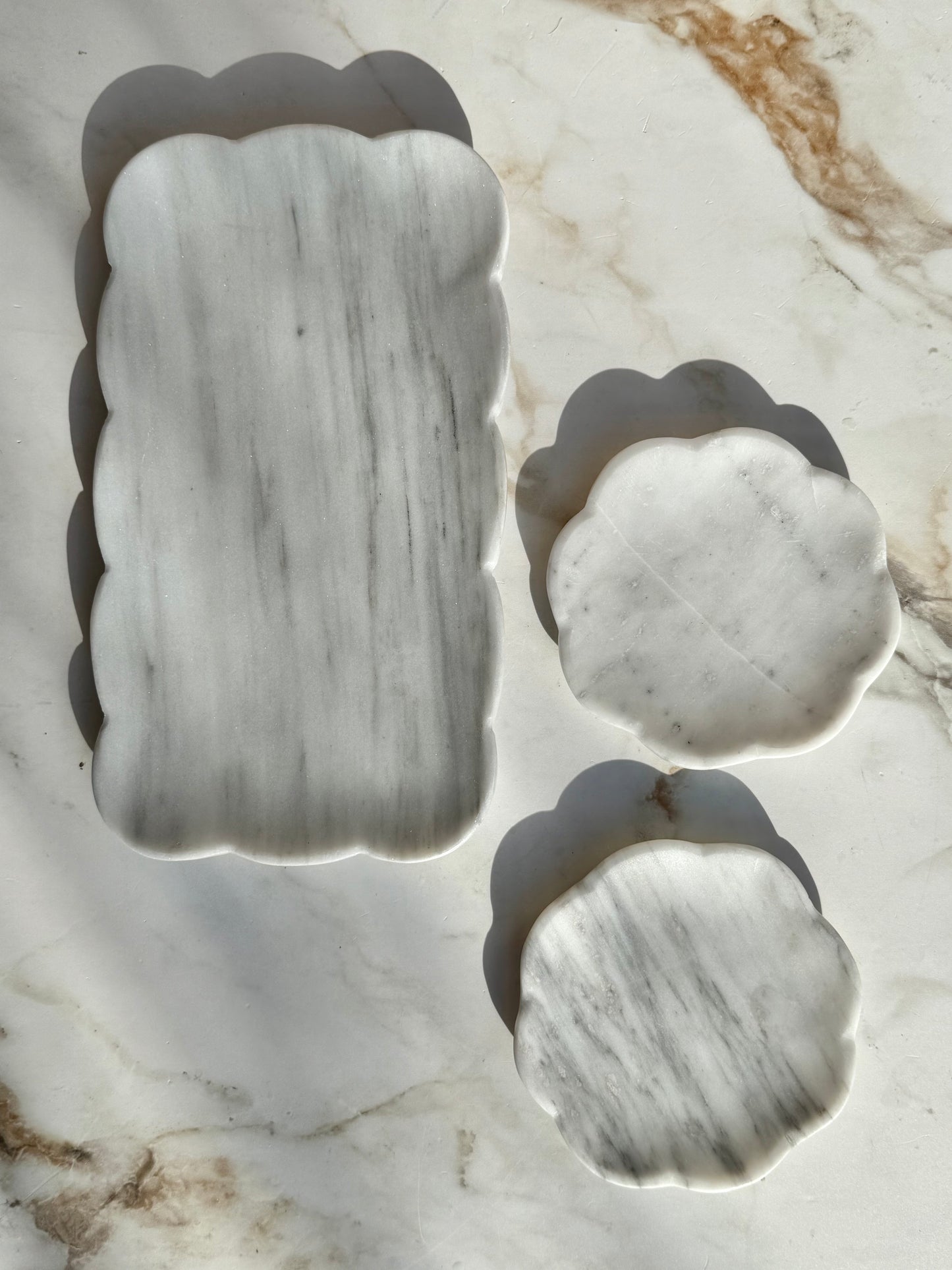 Josaphine Marble Tray, White