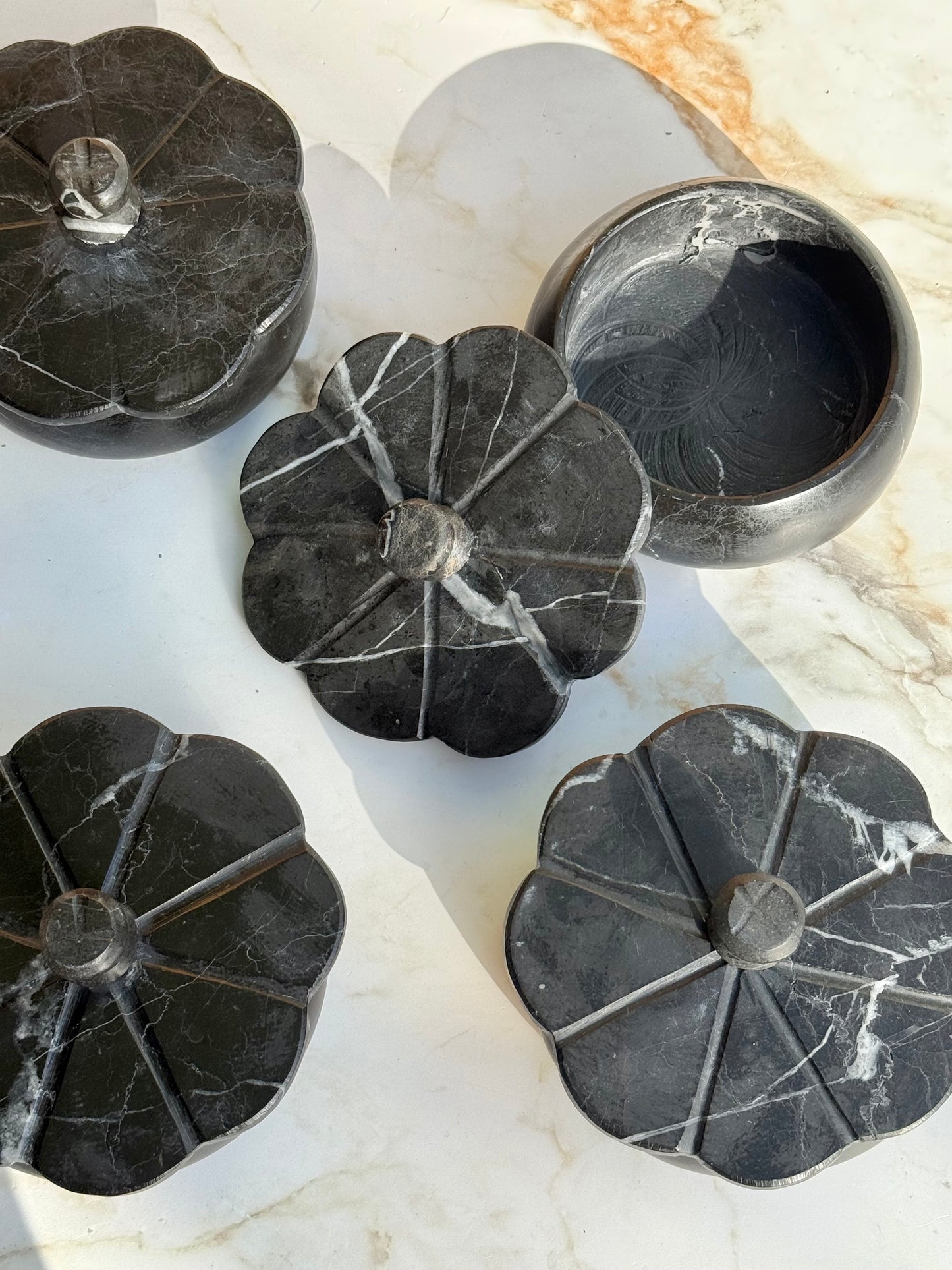 Marble Trinket Box, Black