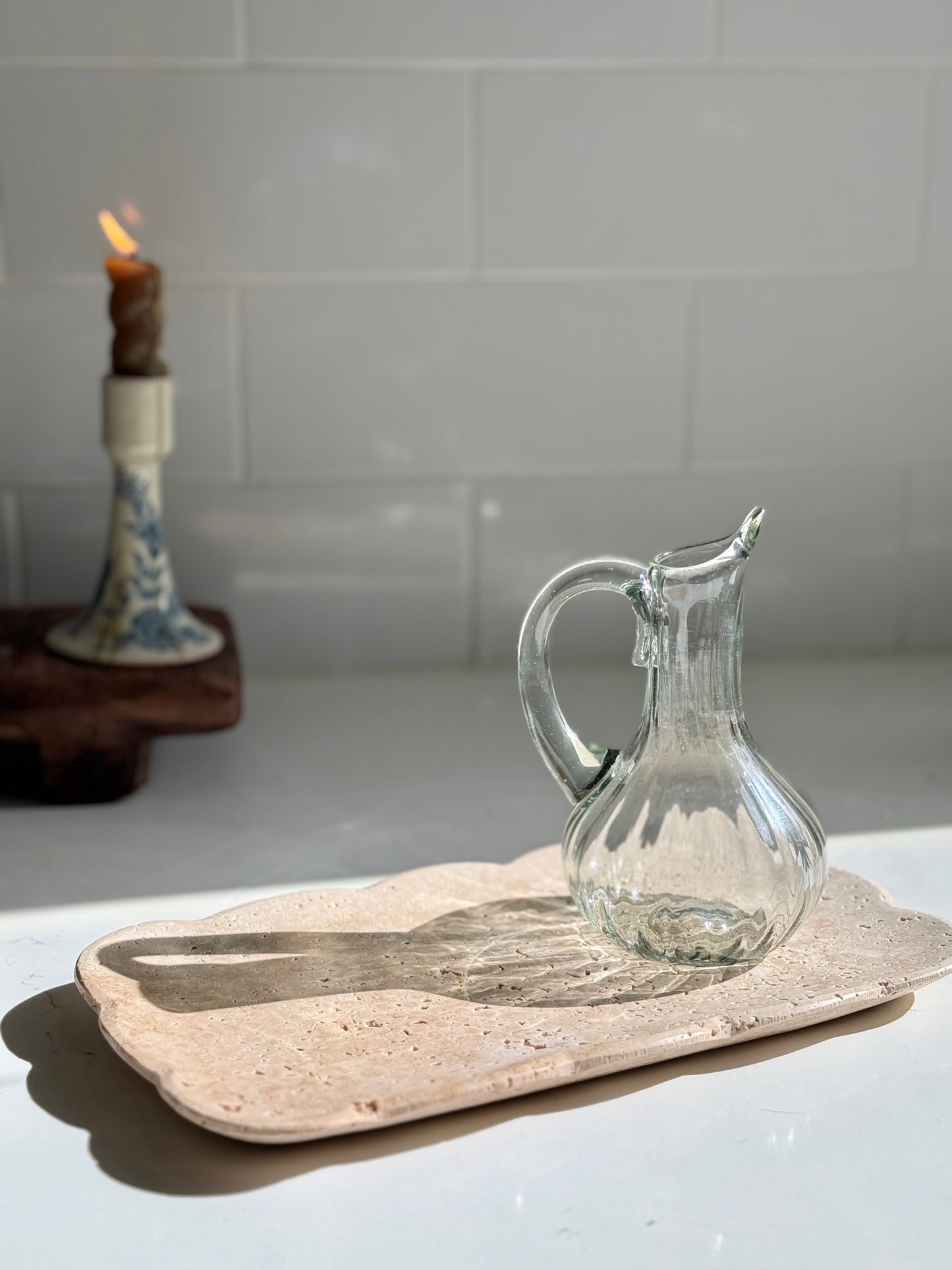 Josaphine Beige Travertine Tray