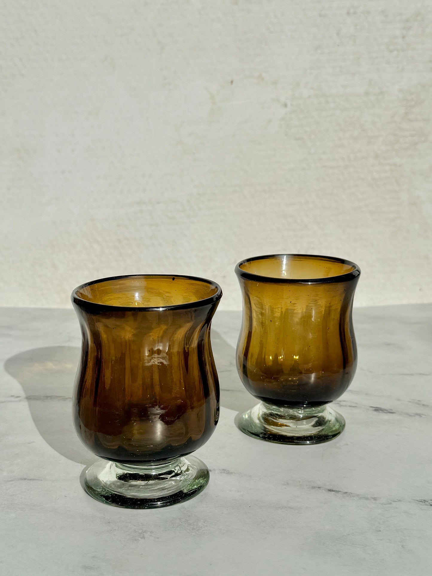Handblown Estelle Glass, Amber