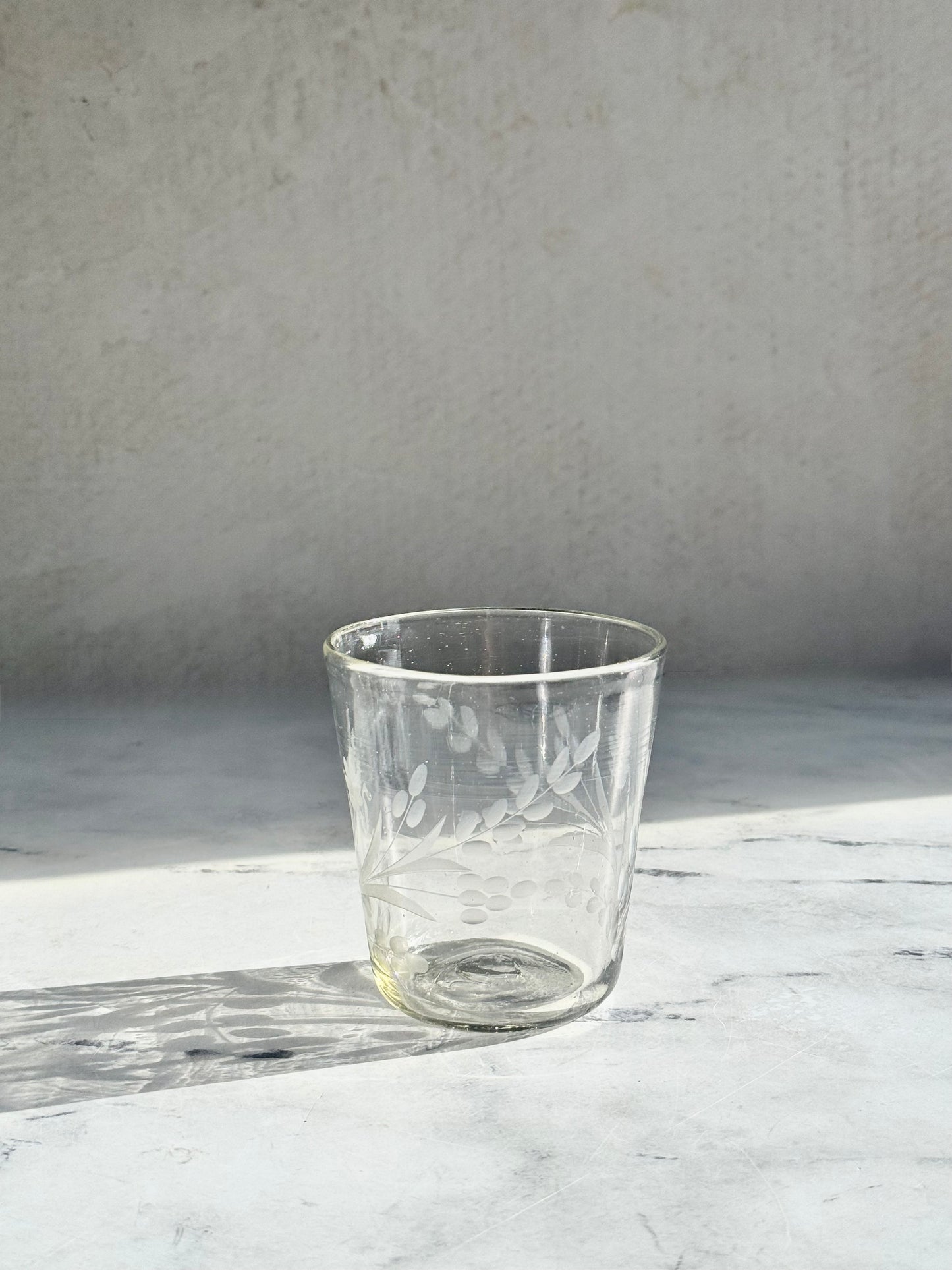 Hand-etched Conical Tumbler