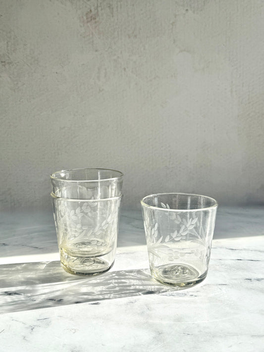 Hand-etched Conical Tumbler