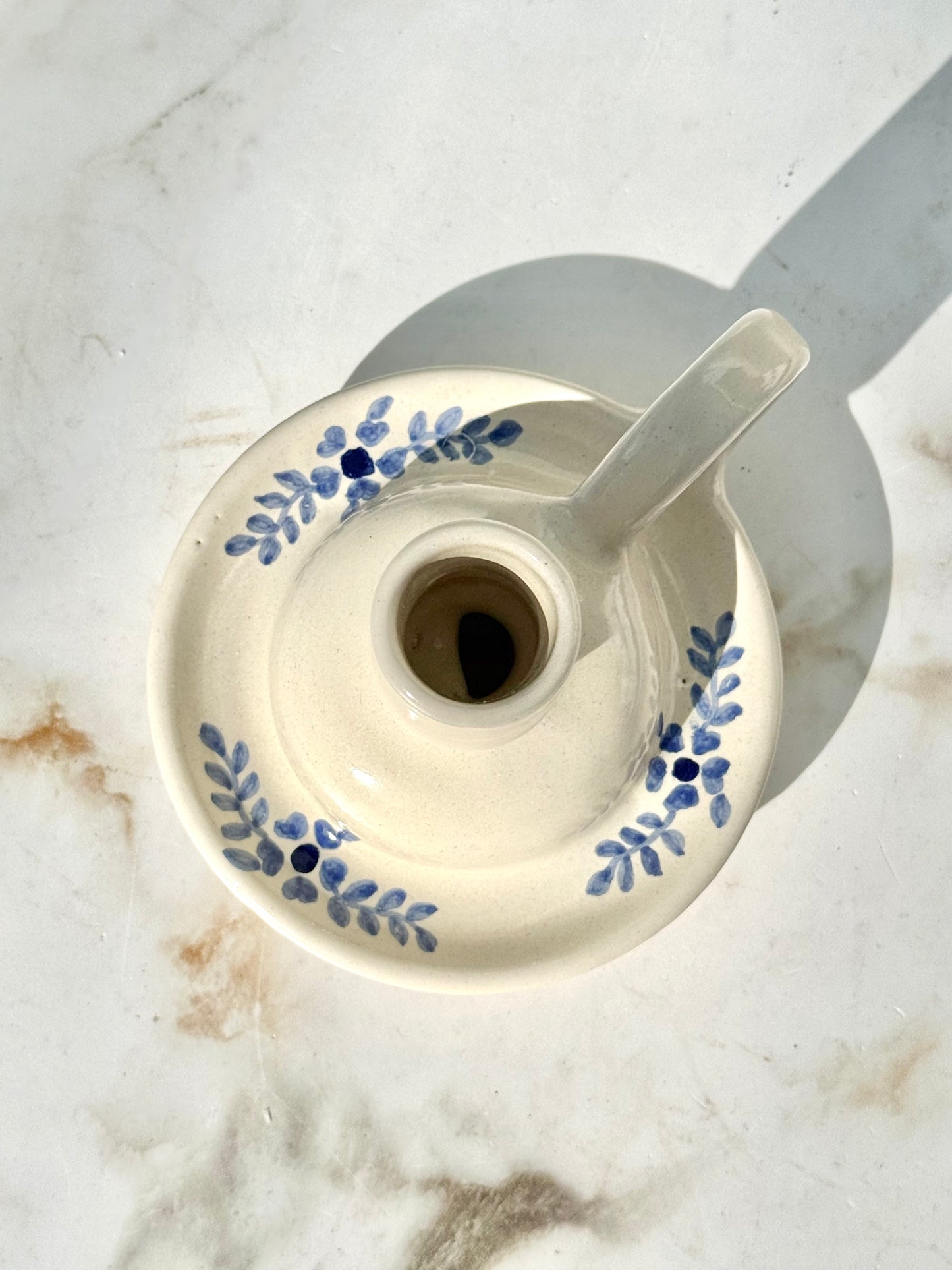 Hand-painted Margot Candle Holder, Blue