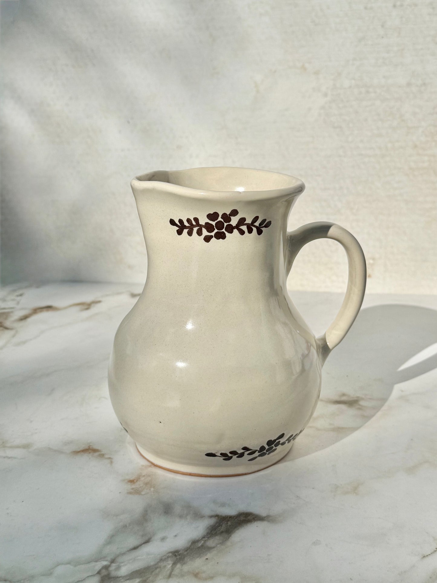 Hand-painted Margot Pitcher, Brown