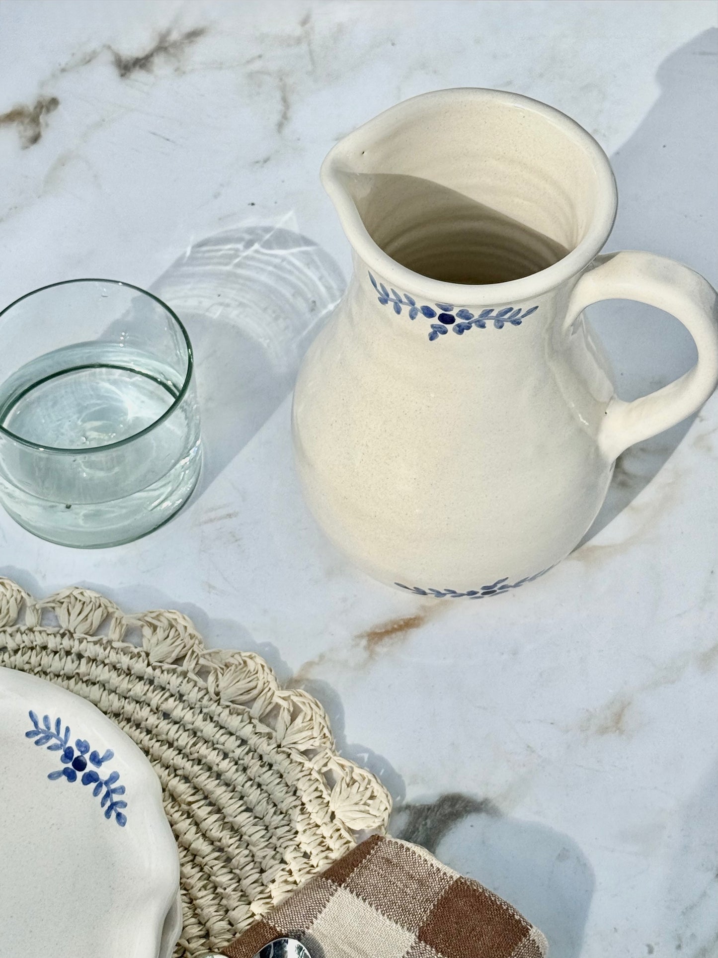 Hand-painted Margot Pitcher, Blue