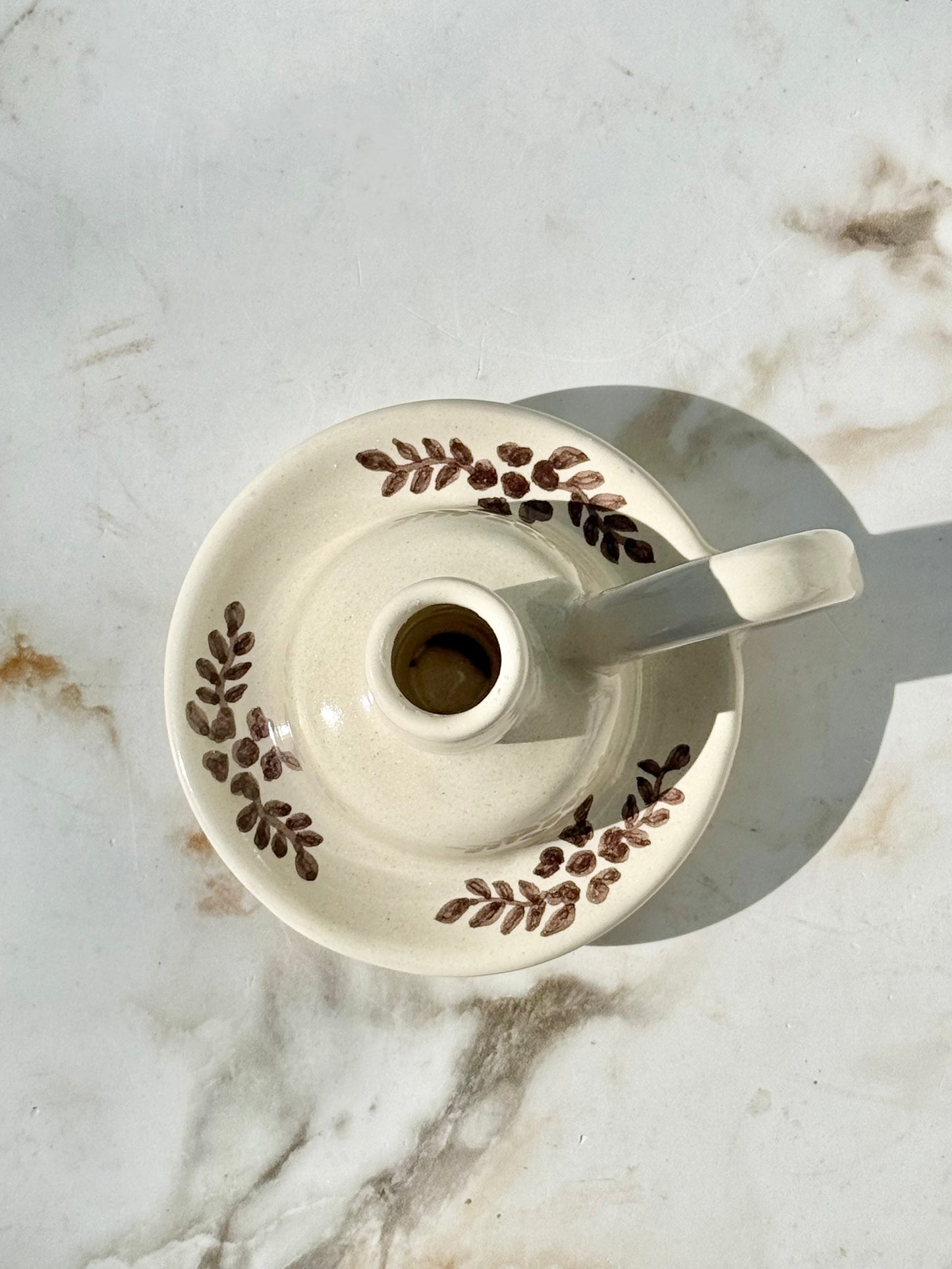 Hand-painted Margot Candle Holder, Brown