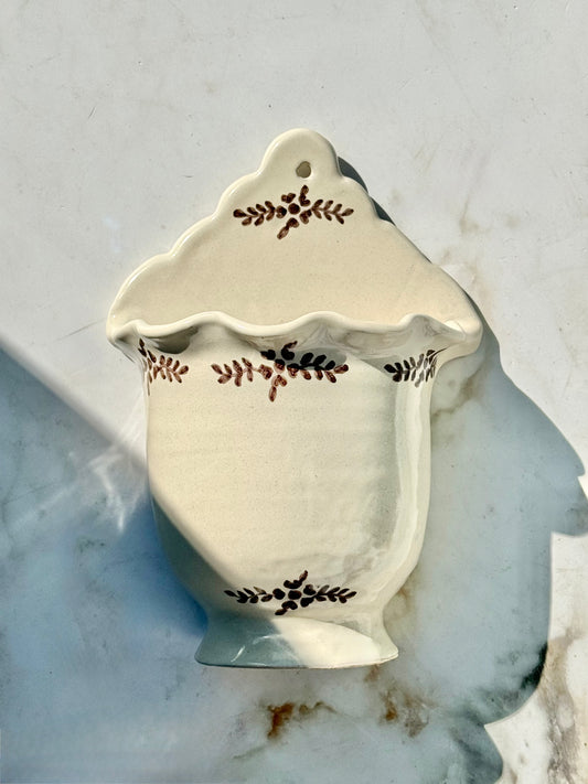 Hand-painted Margot Wall Vase, Brown