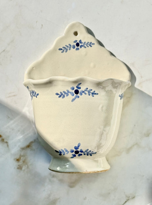 Hand-painted Margot Wall Vase, Blue