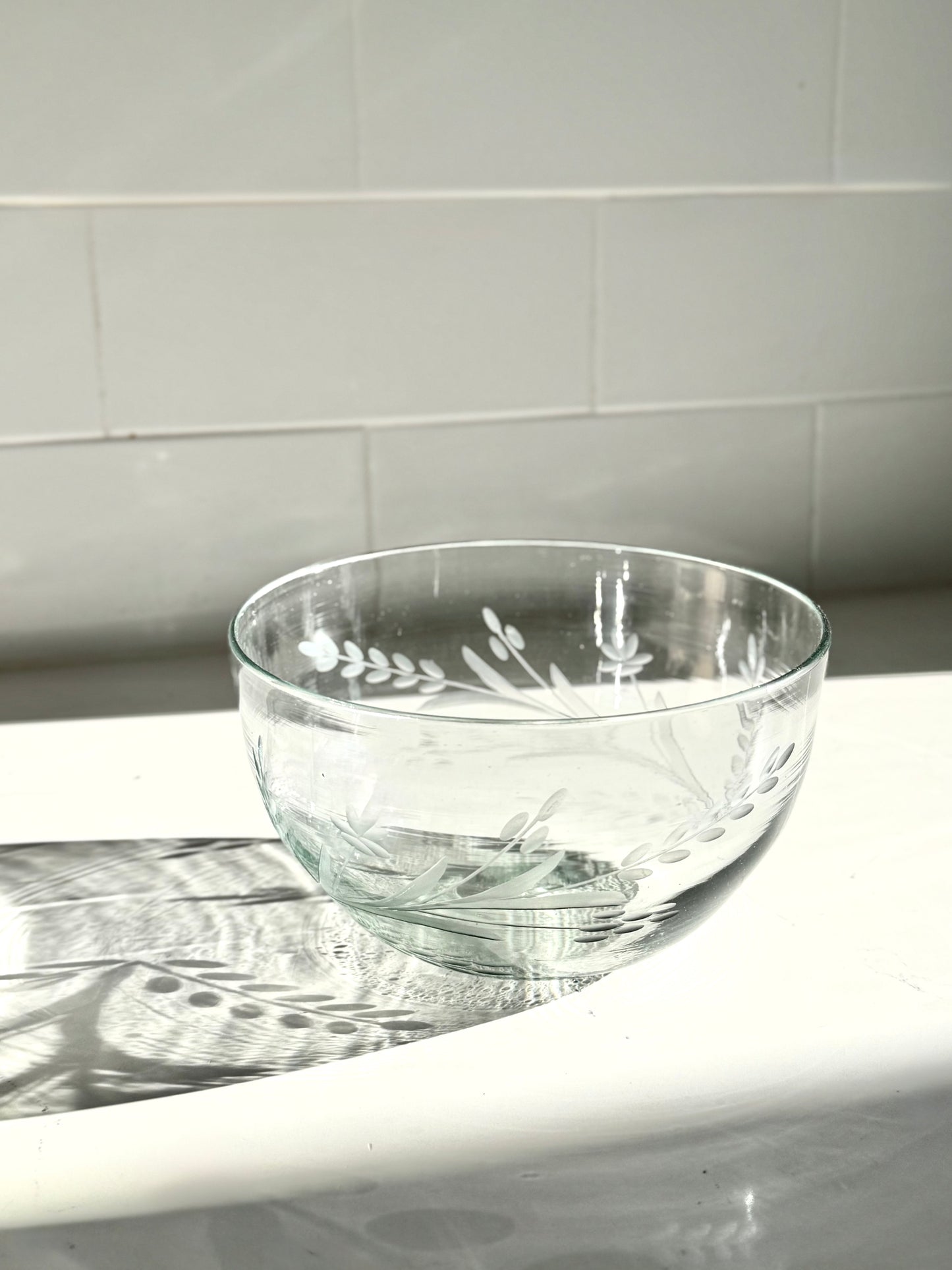 Hand-etched Serving Bowl