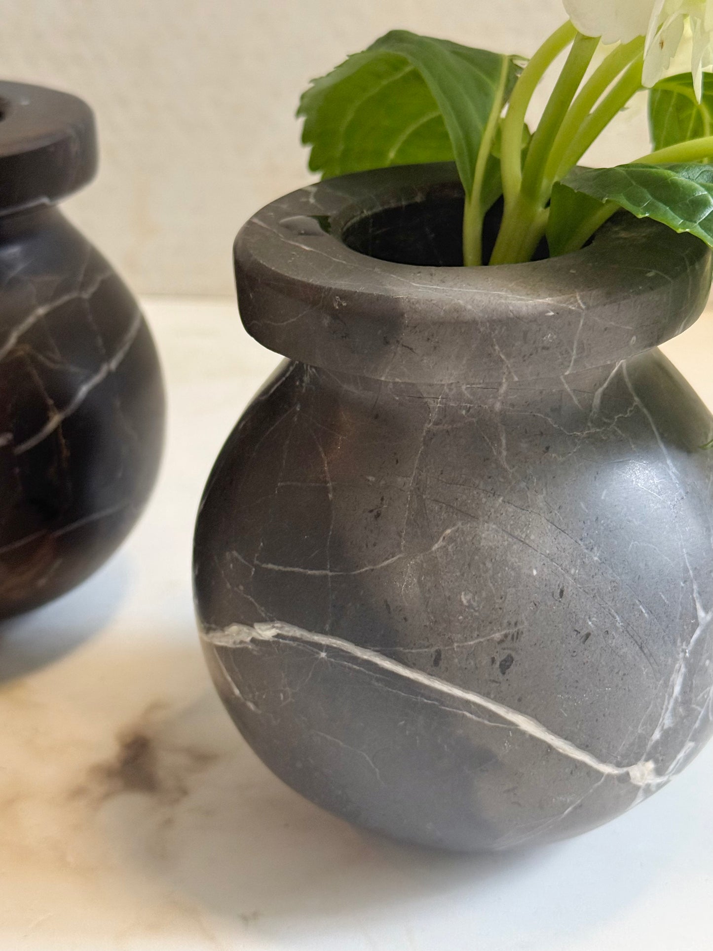 Black Marble Vase