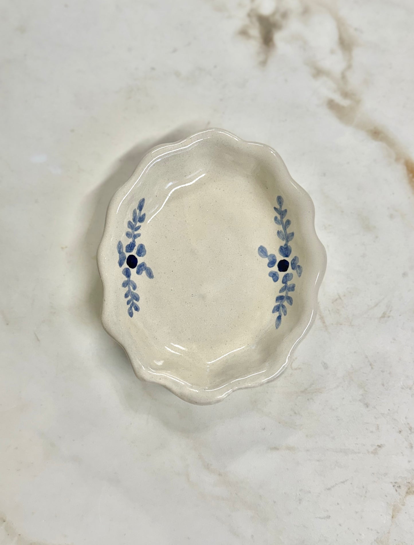 Hand-painted Margot Dish, Blue