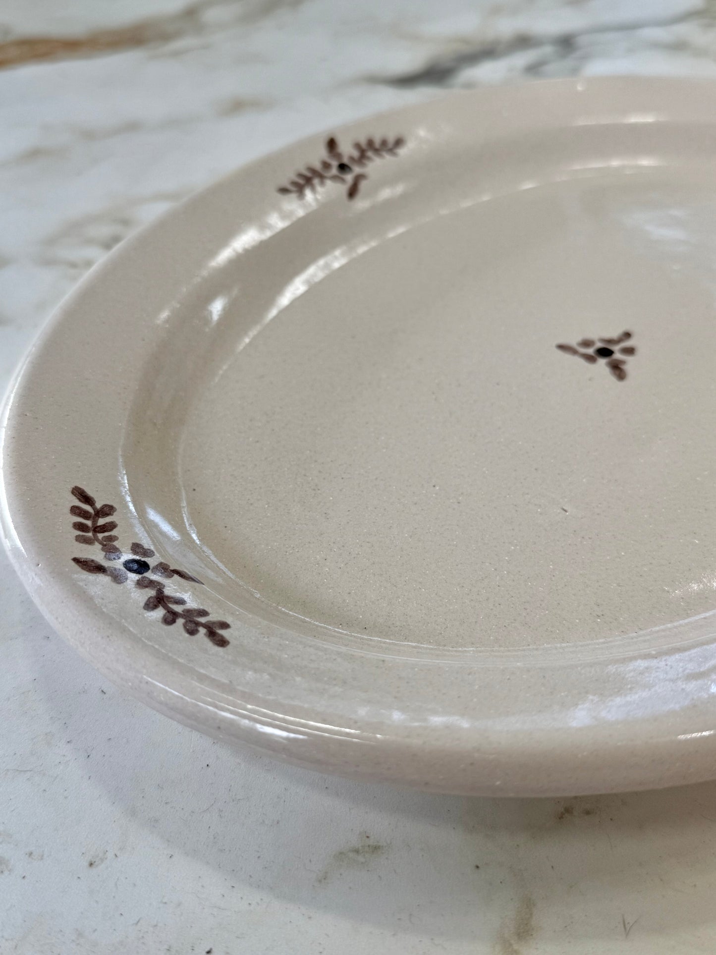 Hand-painted Margot Serving Plate, Brown